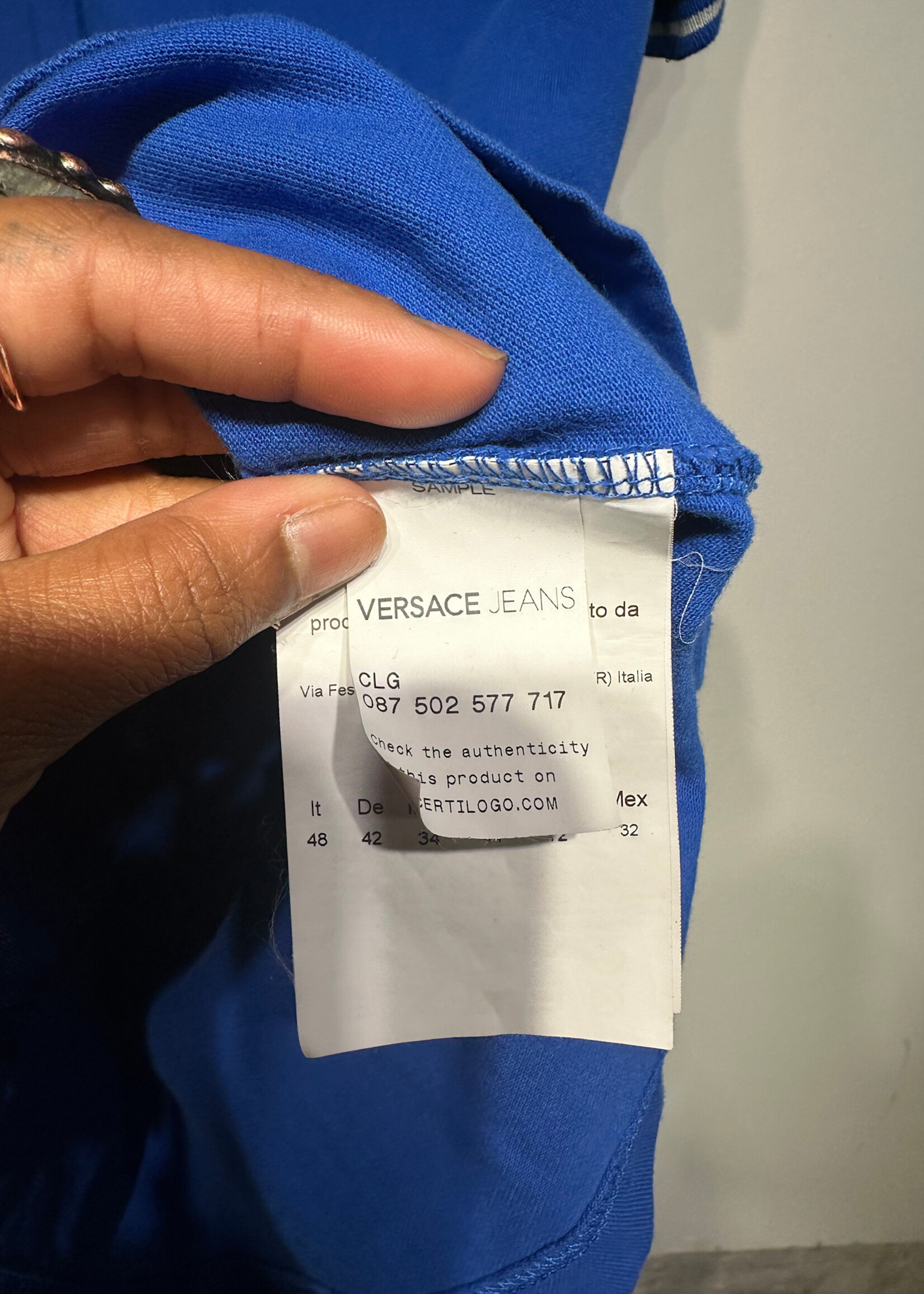 Versace Jeans Blue Logo Polo Fits Masc M/L