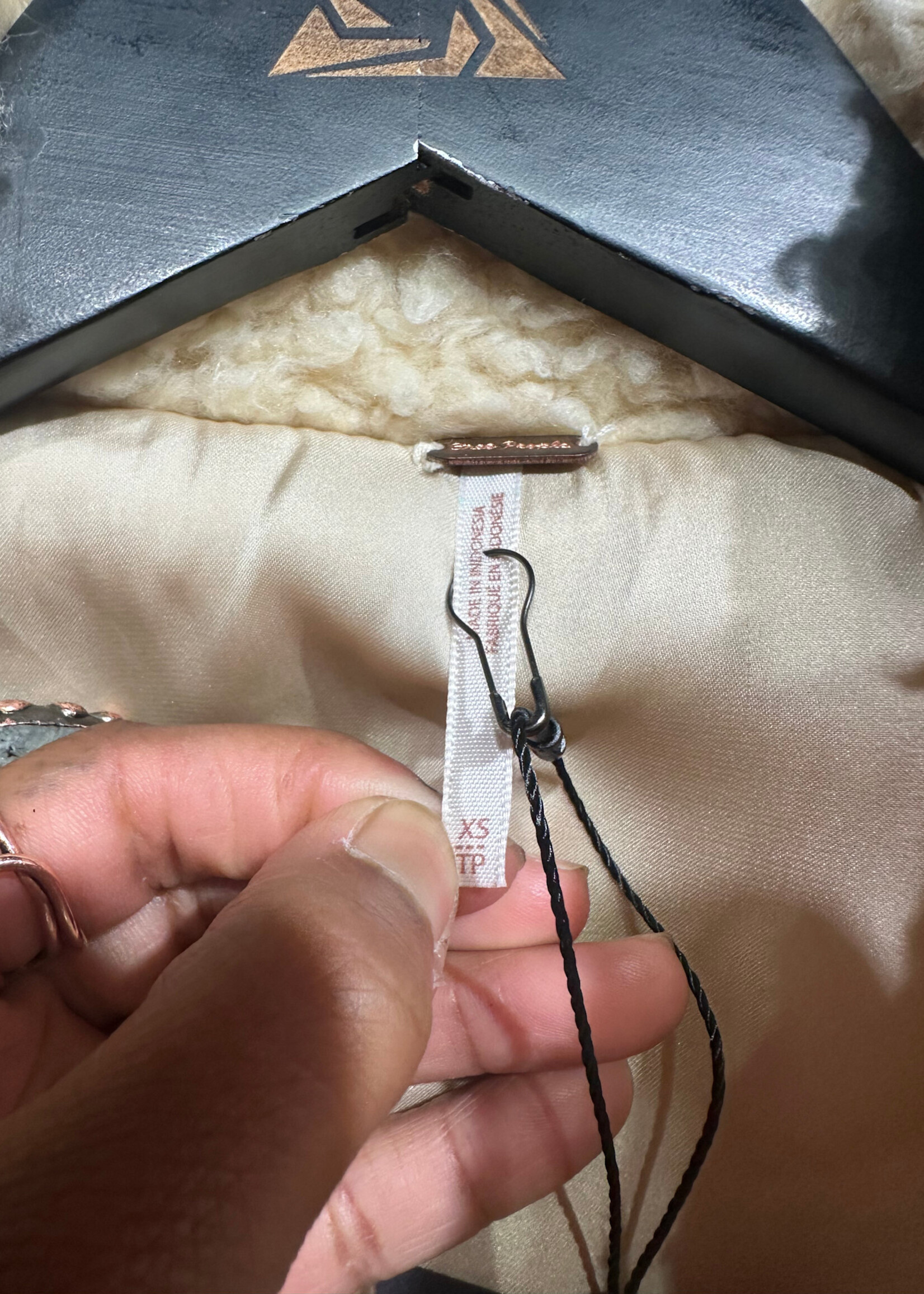 Free People Beige Teddy Fleece Jacket XS