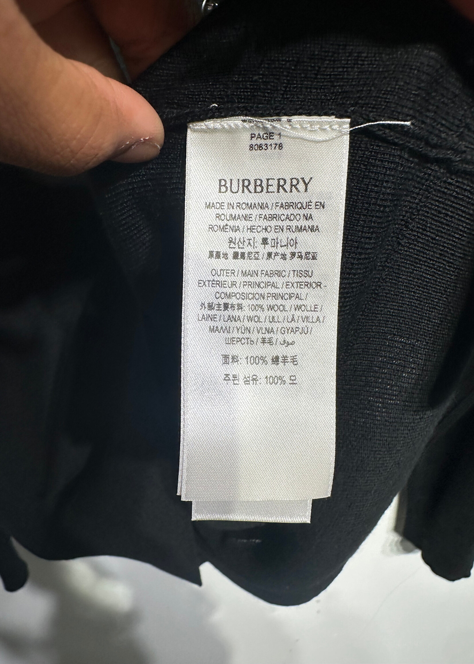 Burberry Black LS Cardigan XXL Masc