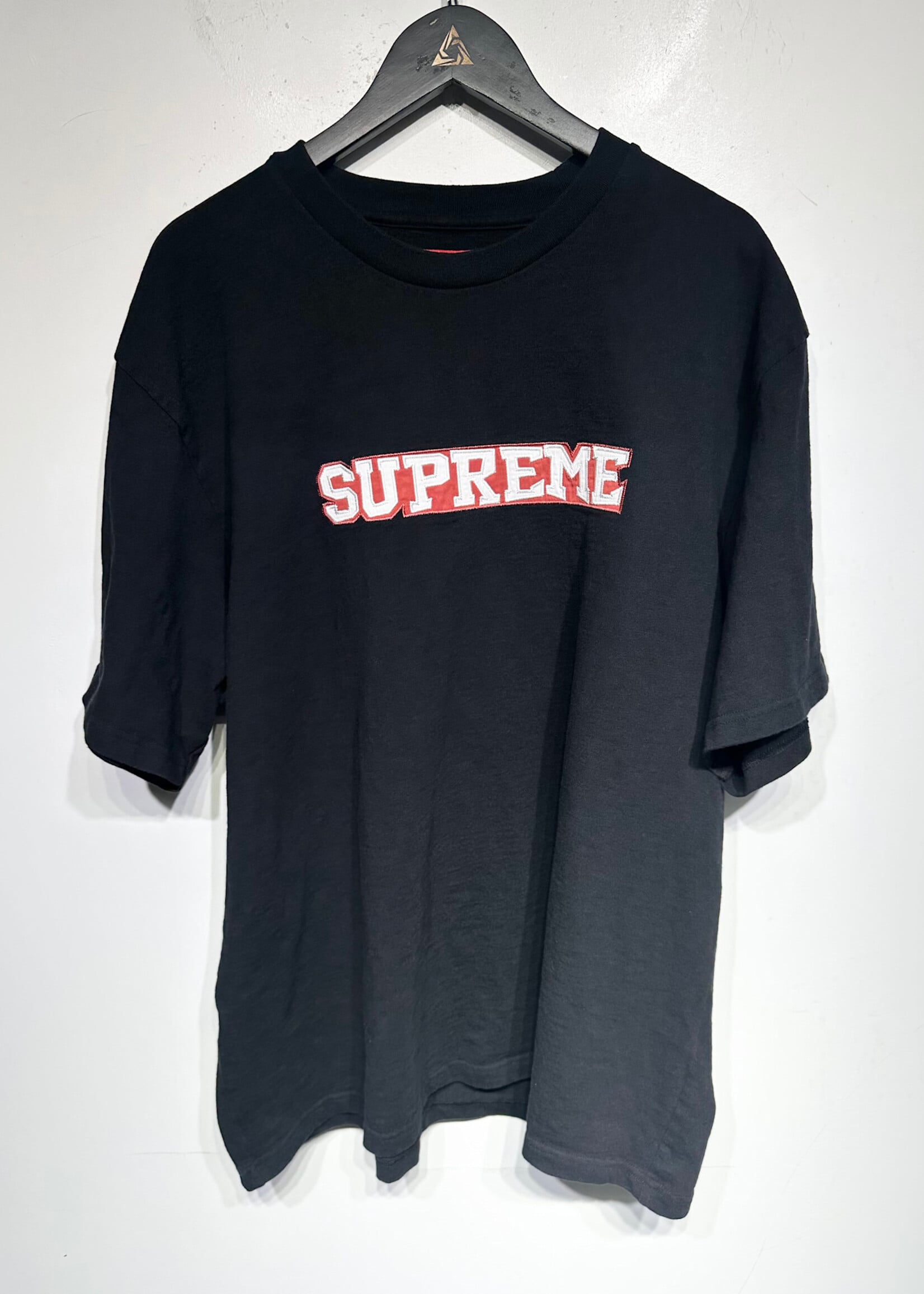 Supreme Black Satin Applique Tee XXL Masc