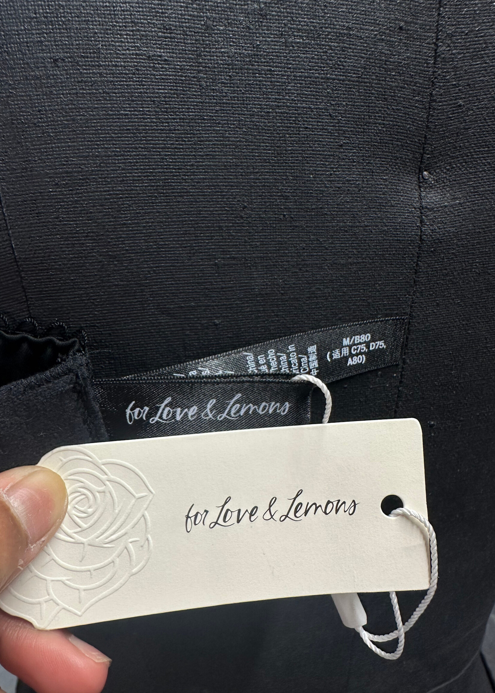 For Love & Lemons NWT Black Lingerie Set M