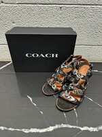 Coach Black Leather Gladiator Sandal 5.5