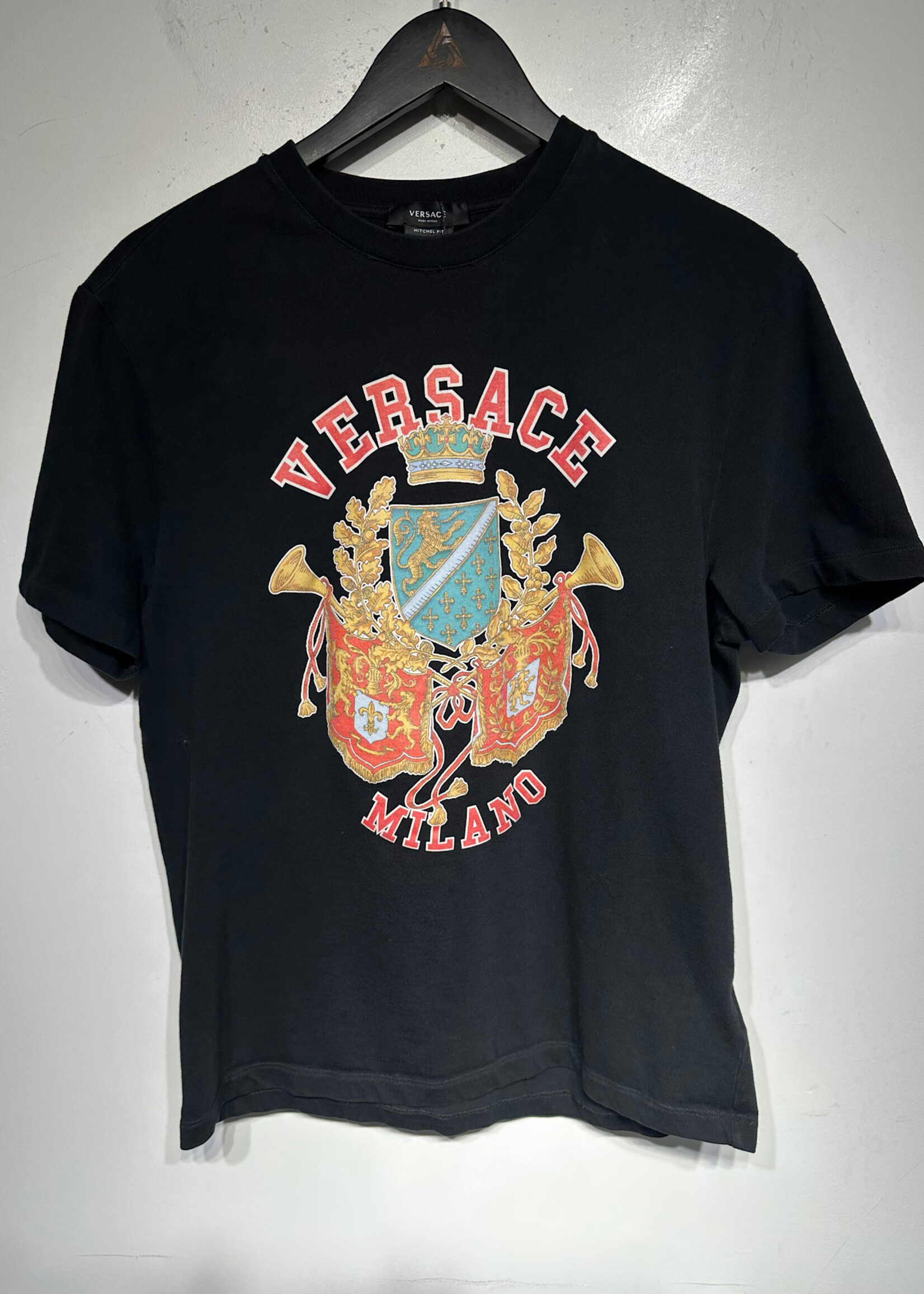 Versace Milano Big Logo Coat of Arms Tee S AS IS