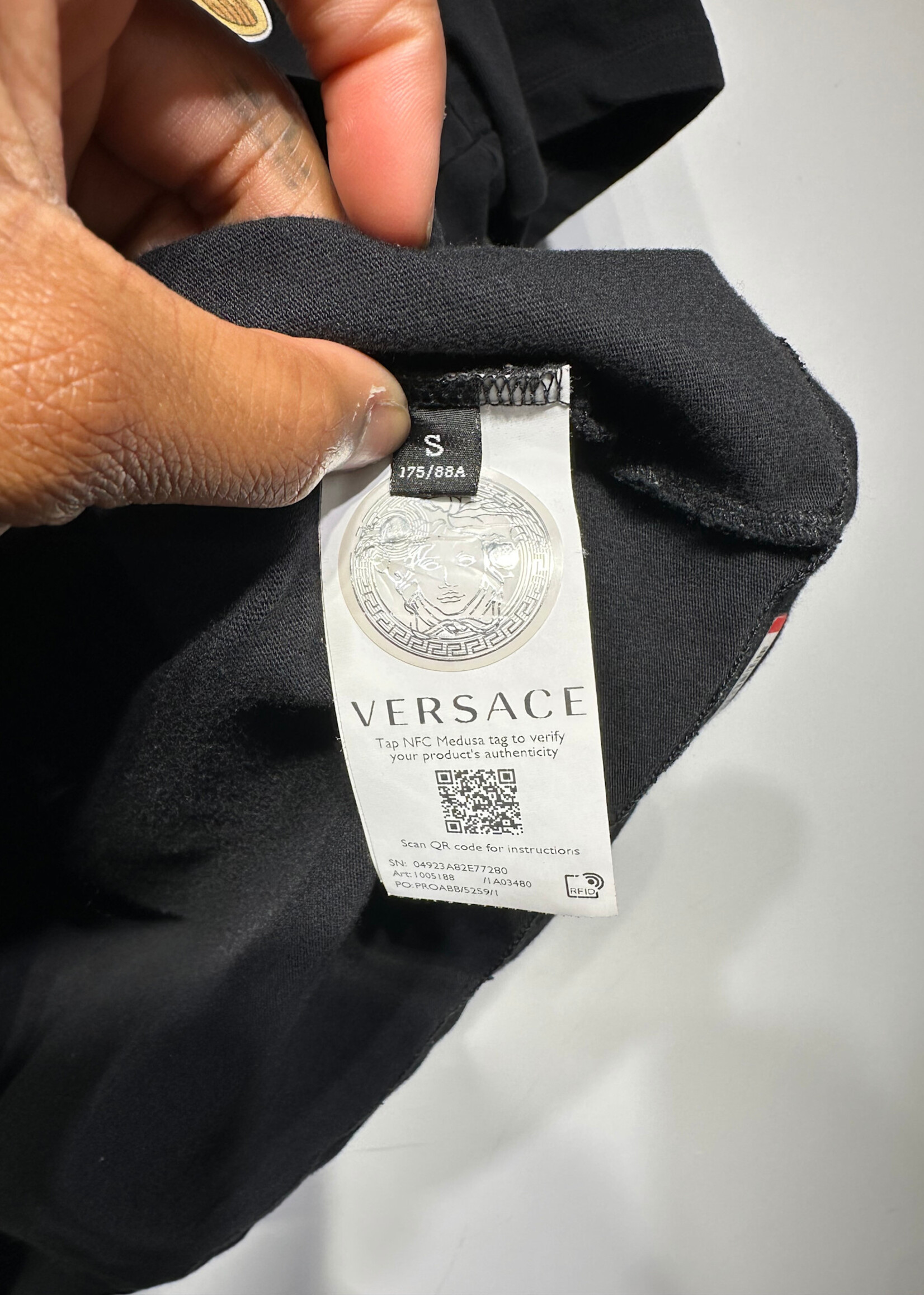 Versace Milano Big Logo Coat of Arms Tee S AS IS