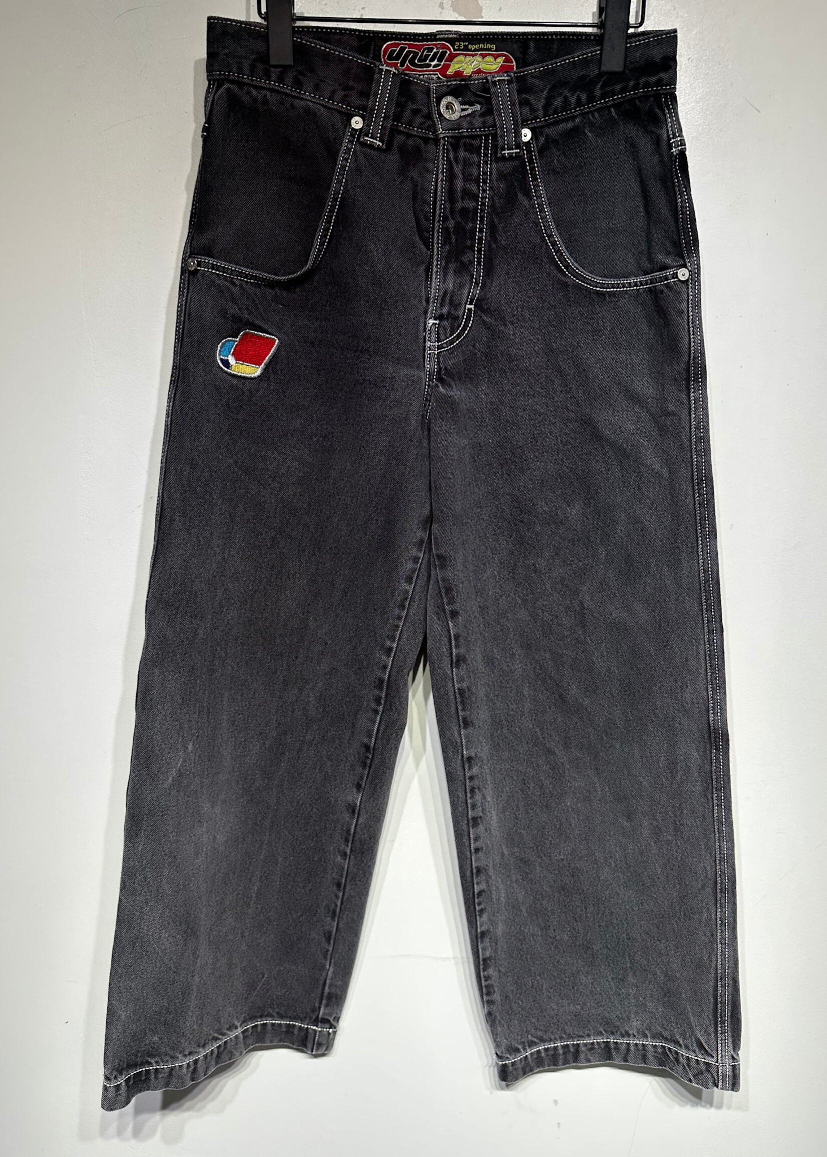 JNCO Washed Black Pipes Classics Jeans Unisex 28
