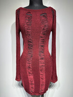Jaded London Red Open Back LS Dress S Fem