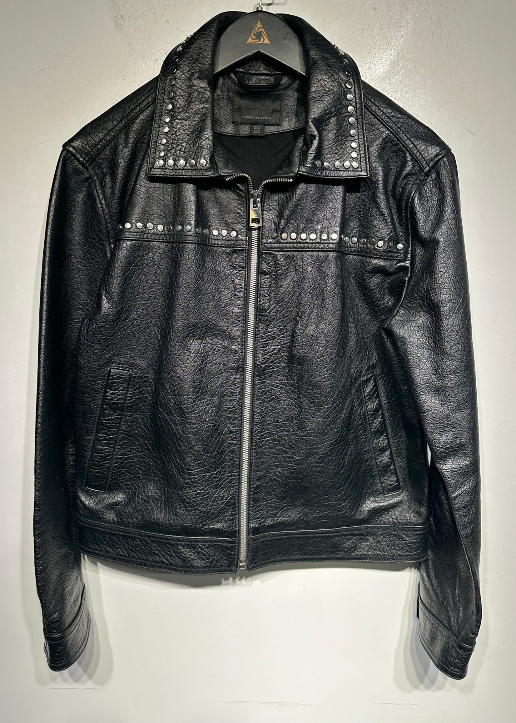 Zara Leather Collection Studded Jacket Masc M