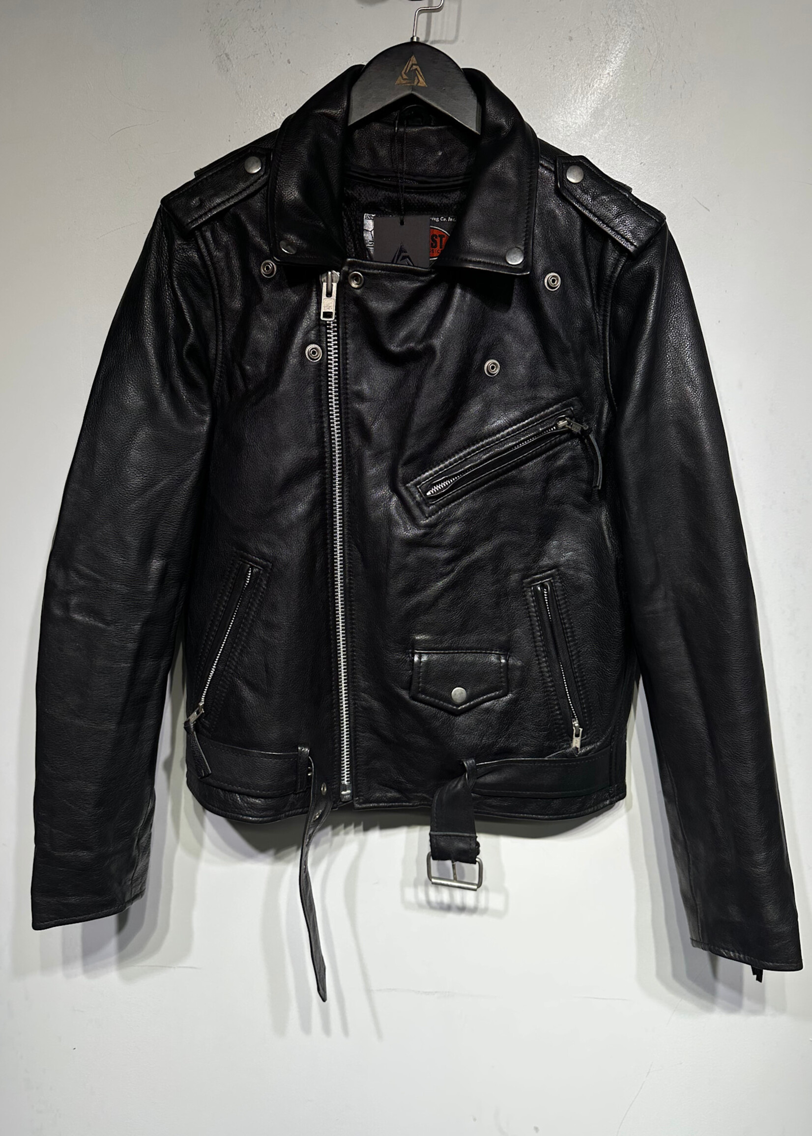 First Authentic Riding Gear Black Leather Jacket XL