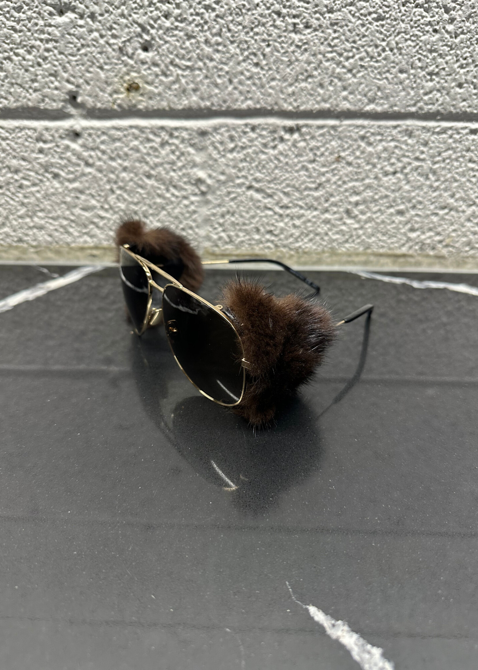 Saint Laurent Mink Fur Classic 11 Shield Aviator