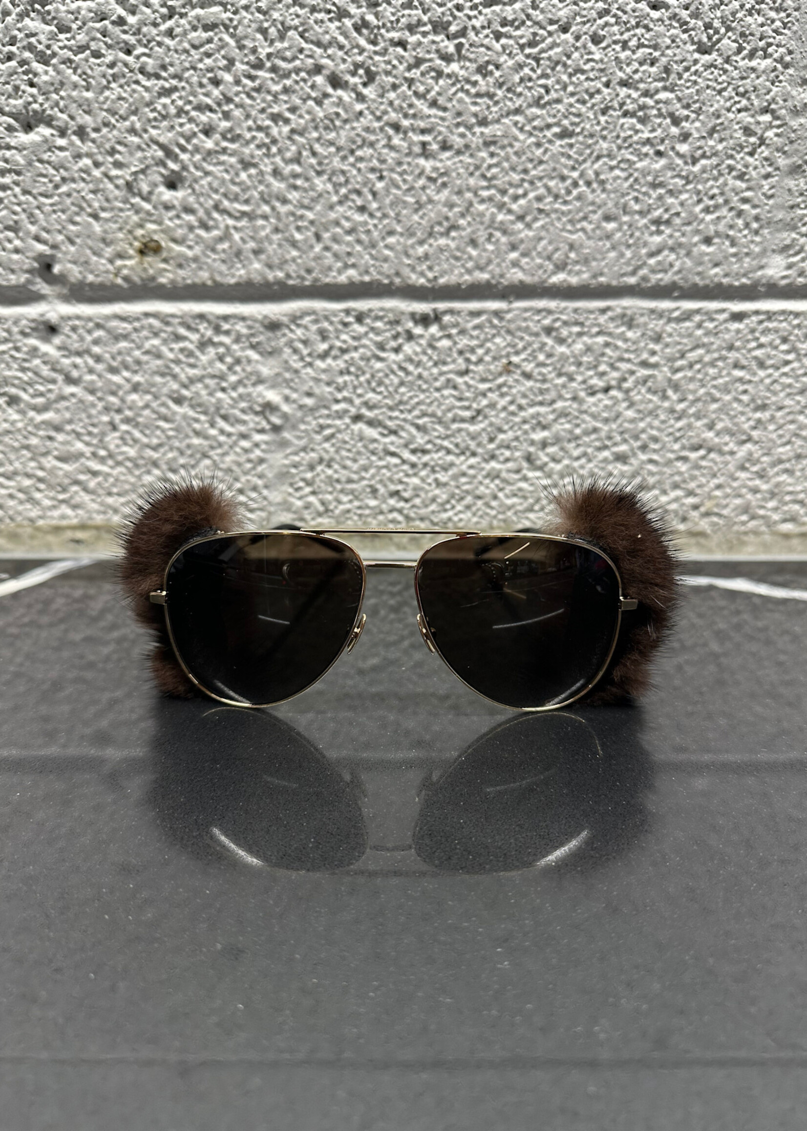 Saint Laurent Mink Fur Classic 11 Shield Aviator