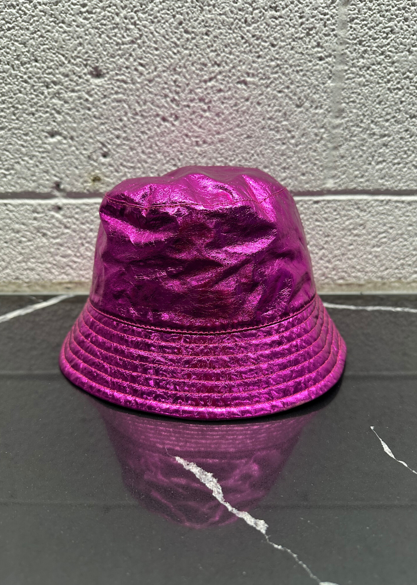 Isabel Marant Purple Metallic Bucket Hat OS