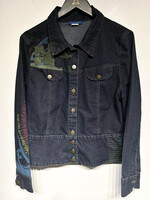 Cirque Du Soleil Printed Jean Jacket Fem L AS IS