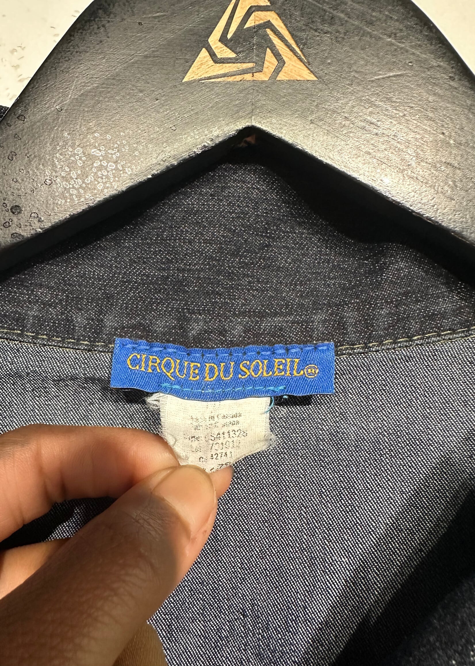Cirque Du Soleil Printed Jean Jacket Fem L AS IS