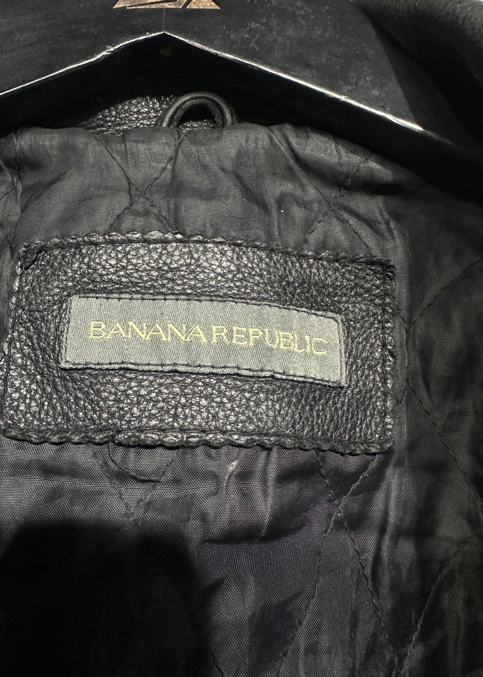 Banana Republic Black Leather Zip Jacket Masc L