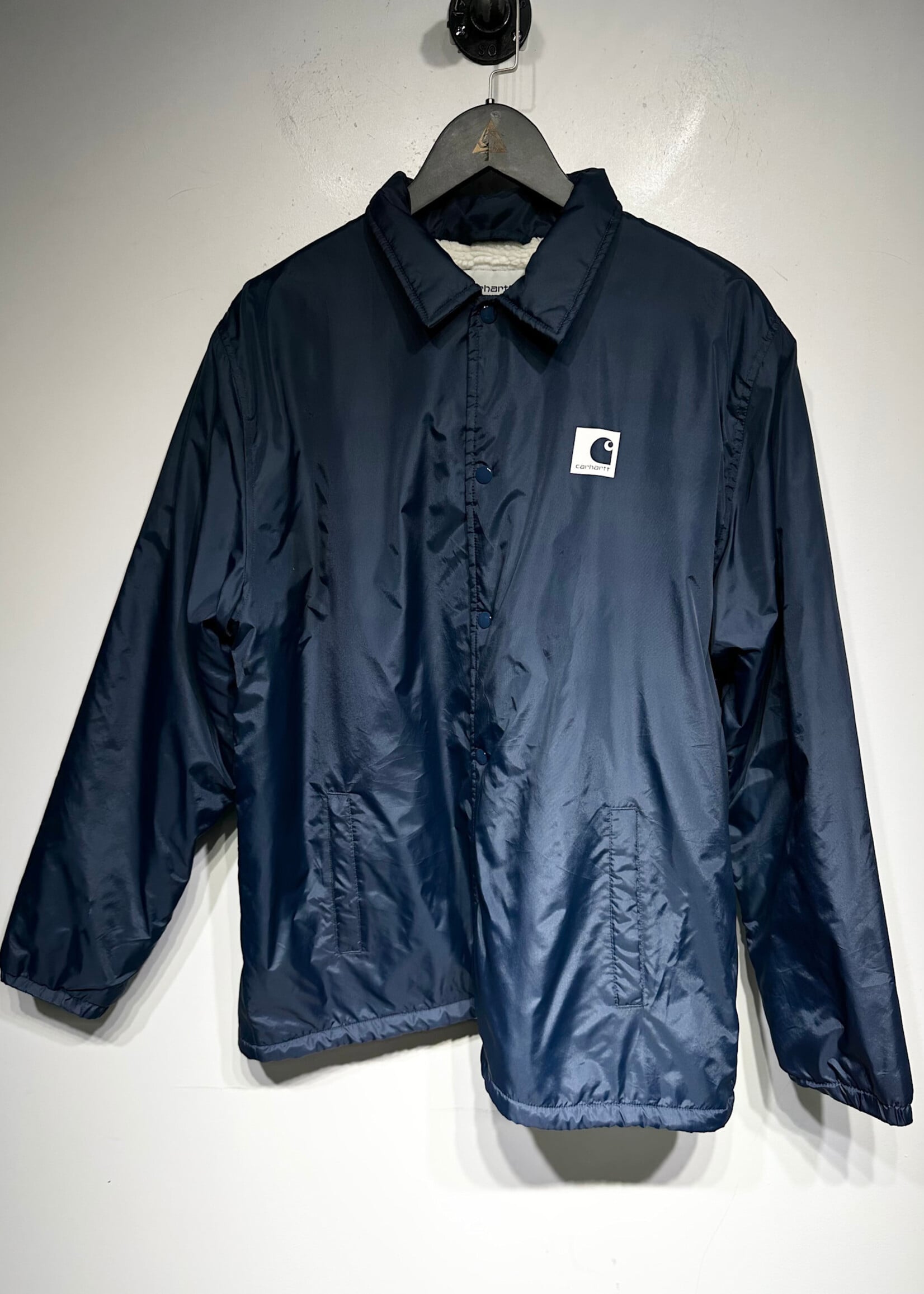 Carhartt Work In Progress Navy Sherpa Nylon Jacket XL