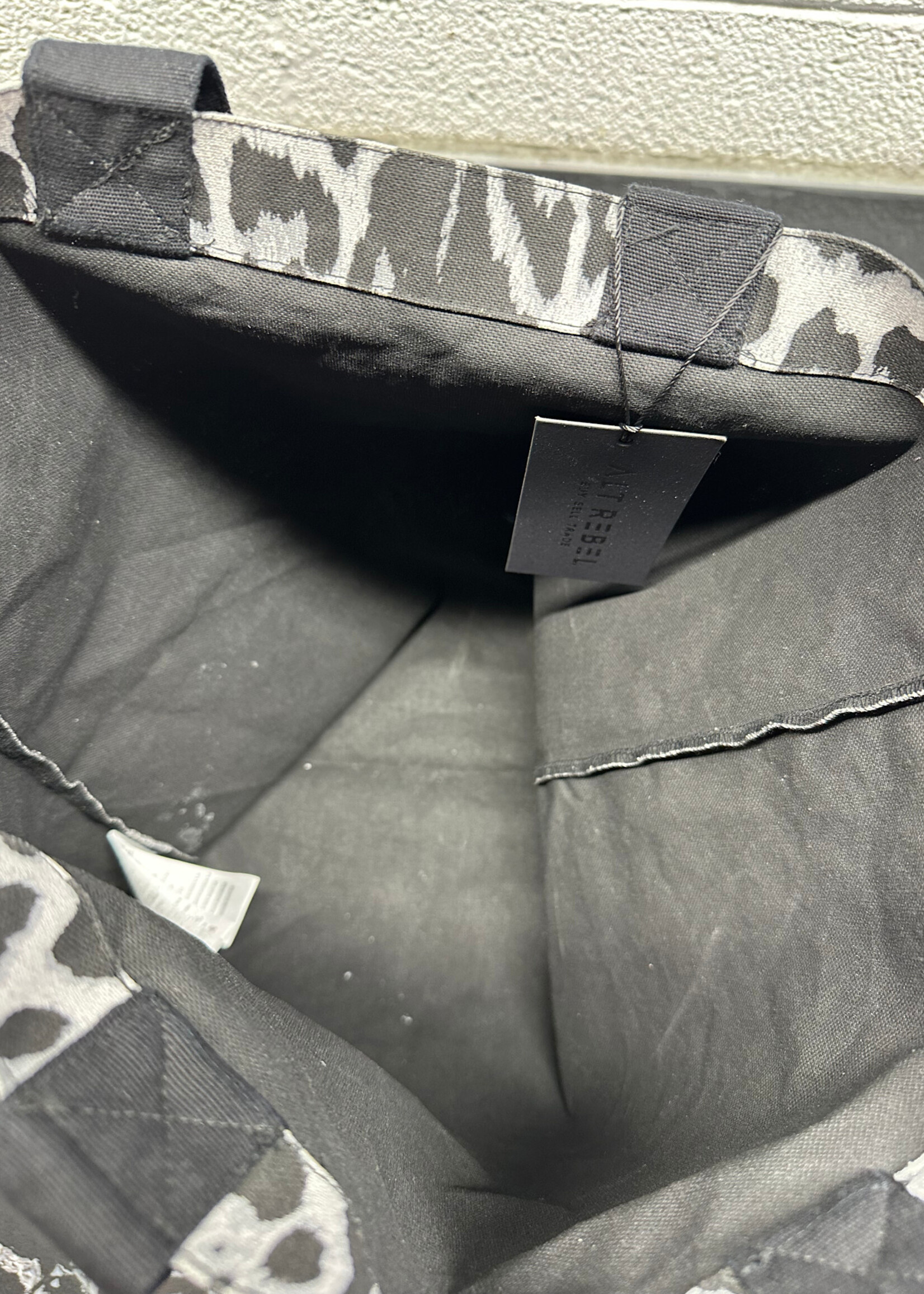 Saint Laurent Grey Leopard Canvas Tote