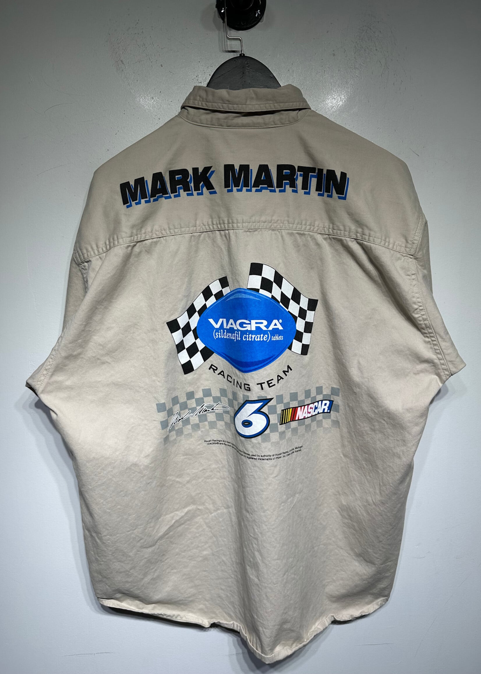 Nascar Mark Martin Beige Viagra Team B/U Shirt XXL