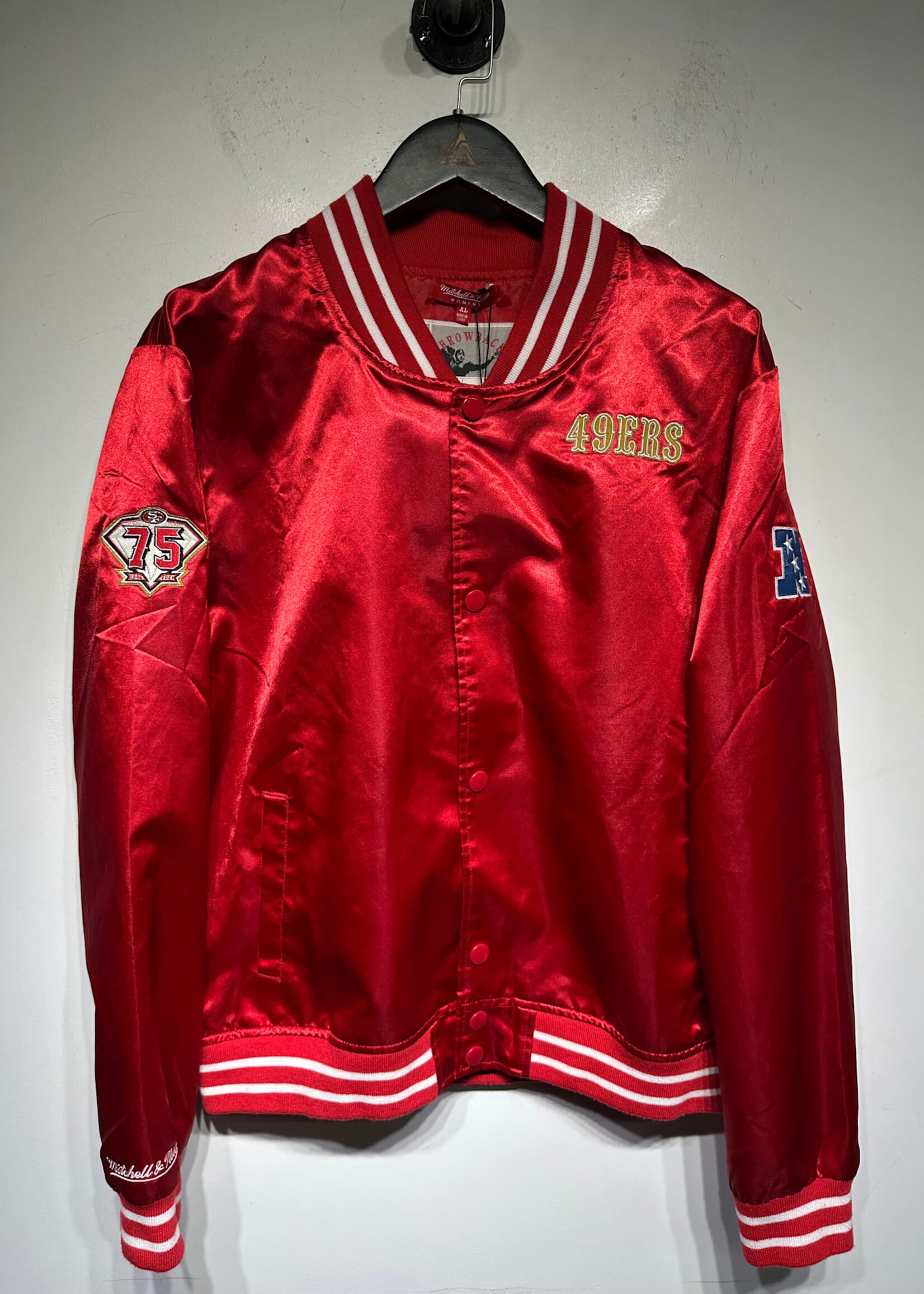 Micthell And Ness 49ers Red Satin Z/U XL