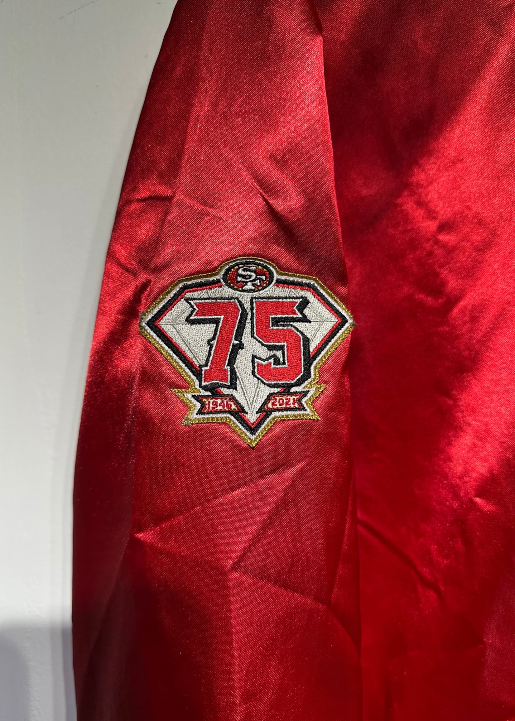 Micthell And Ness 49ers Red Satin Z/U XL