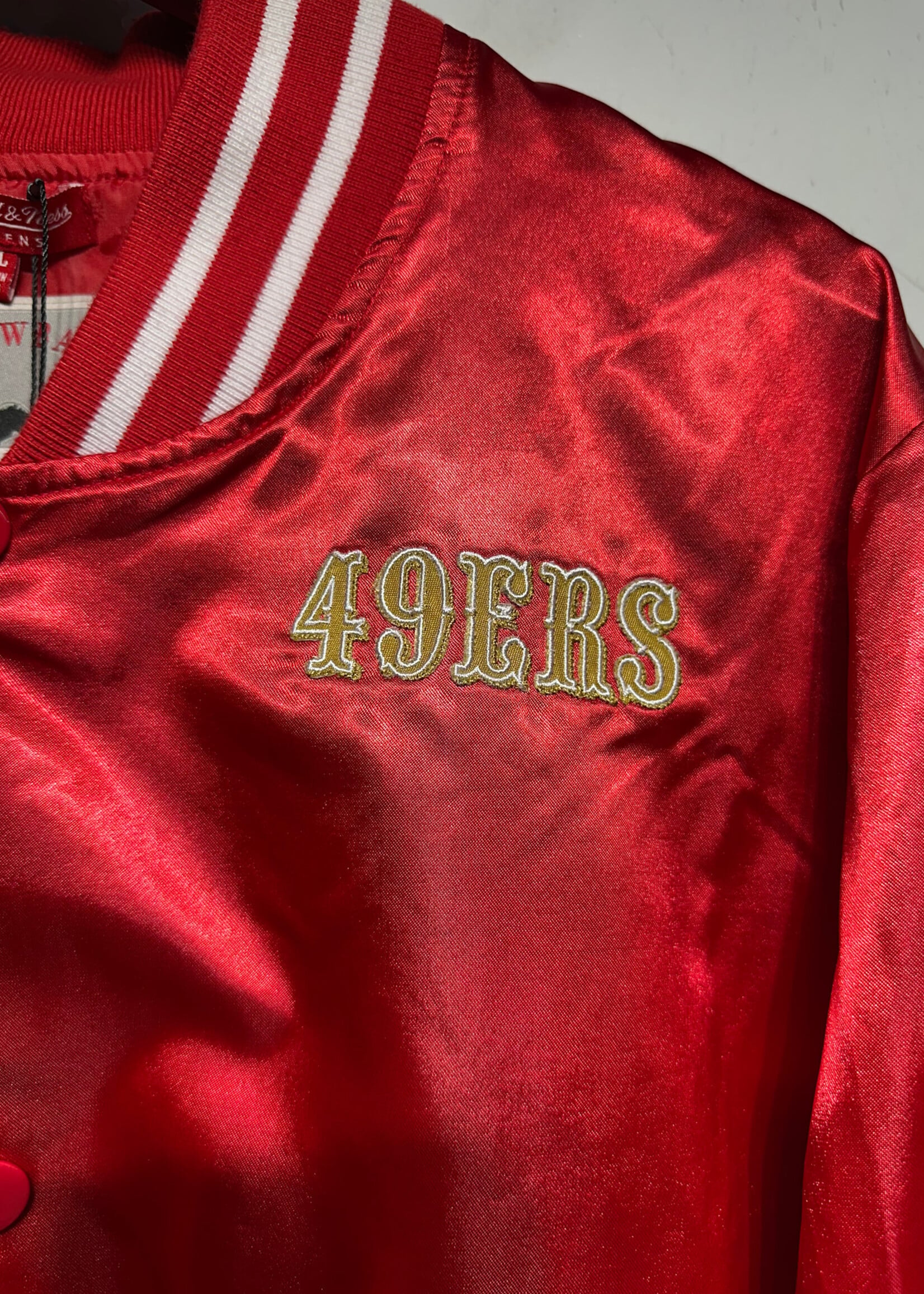 Micthell And Ness 49ers Red Satin Z/U XL