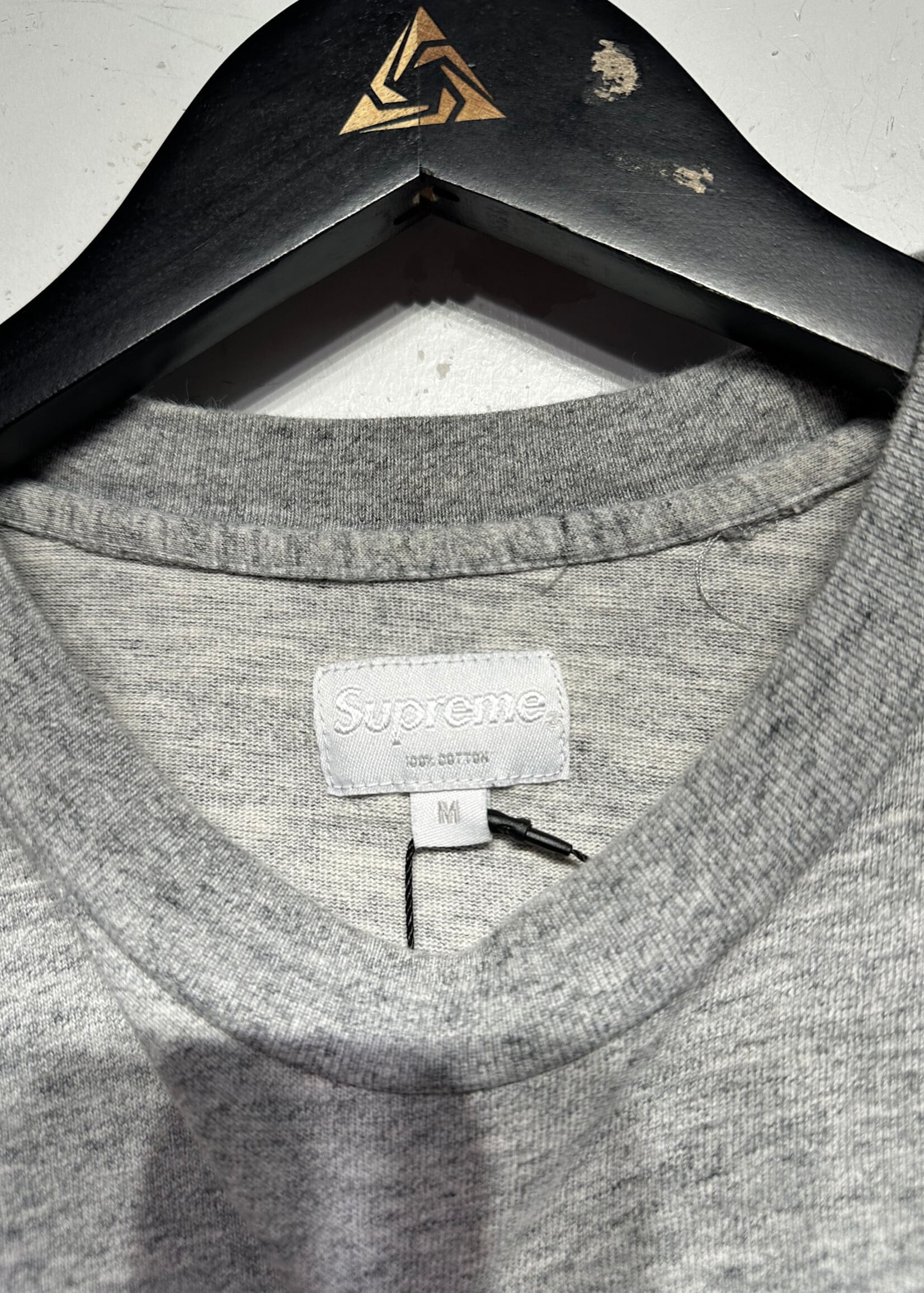 Supreme Heather Grey Vertical Logo Tee M