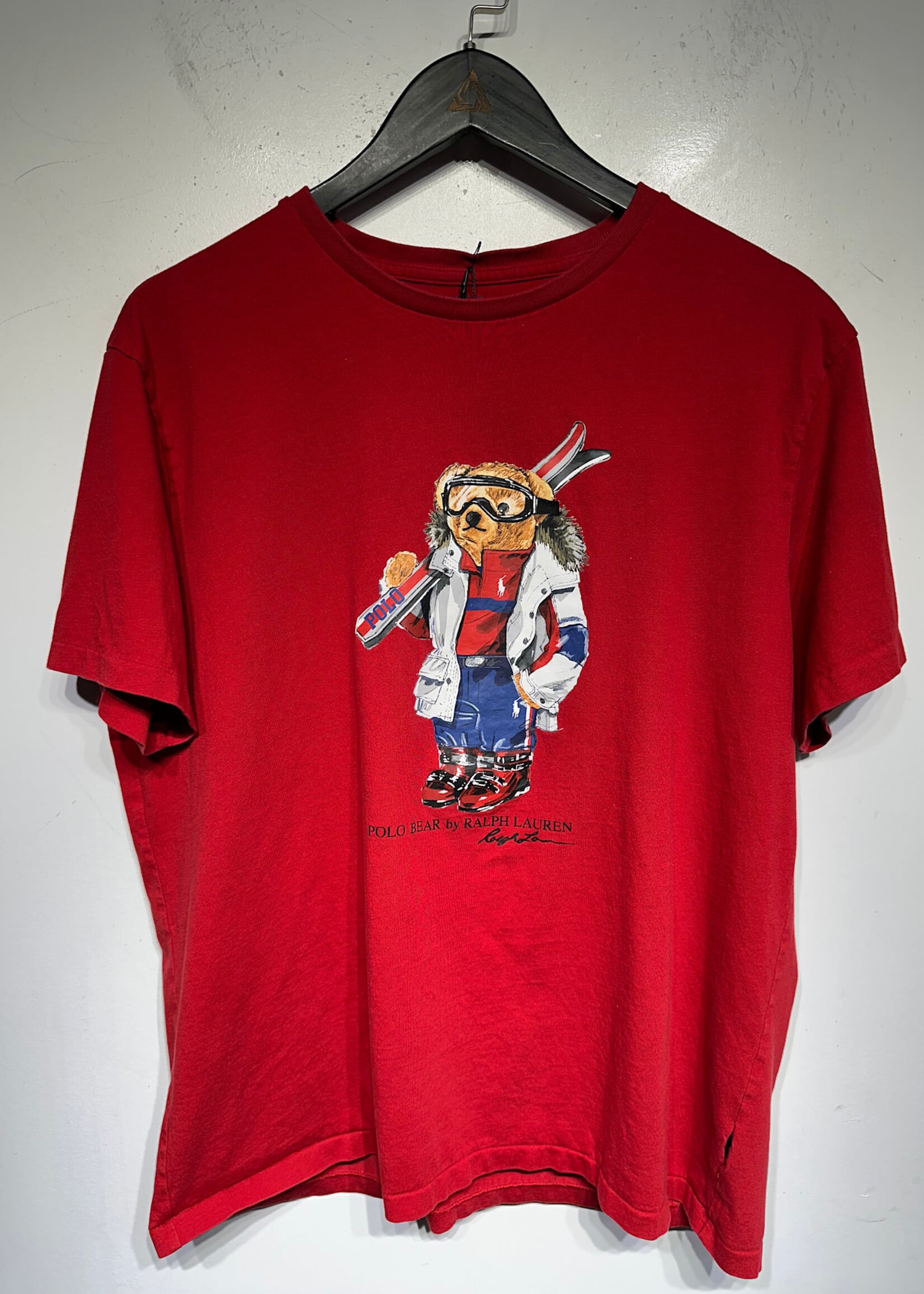 Ralph Lauren Red Polo Bear Ski Tee As Is L