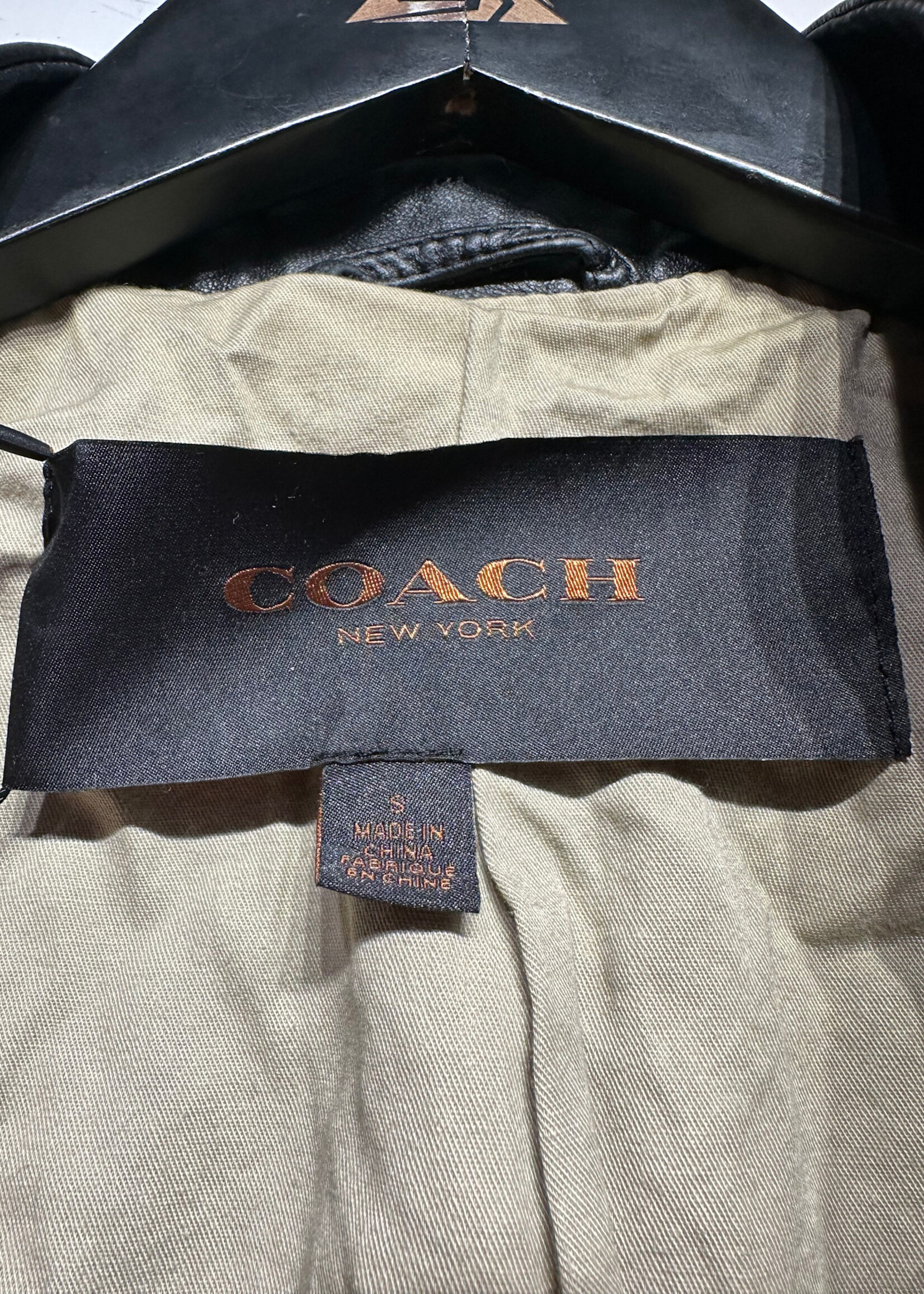 Coach Sheepskin Leather Jacket Fem S
