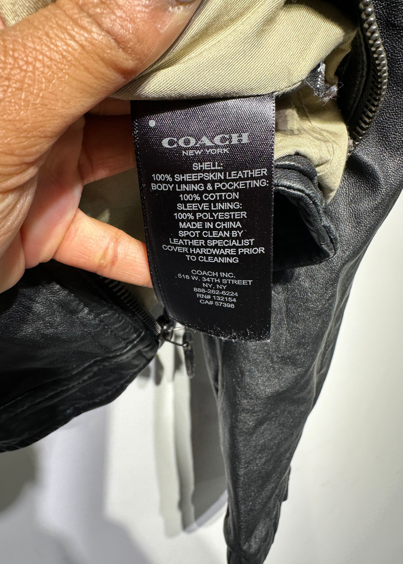 Coach Sheepskin Leather Jacket Fem S