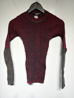 Diesel Red Green Ribbed Knit LS Fem L