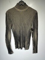 Jean Paul Gaultier Tan Black Mock Neck LS Masc L