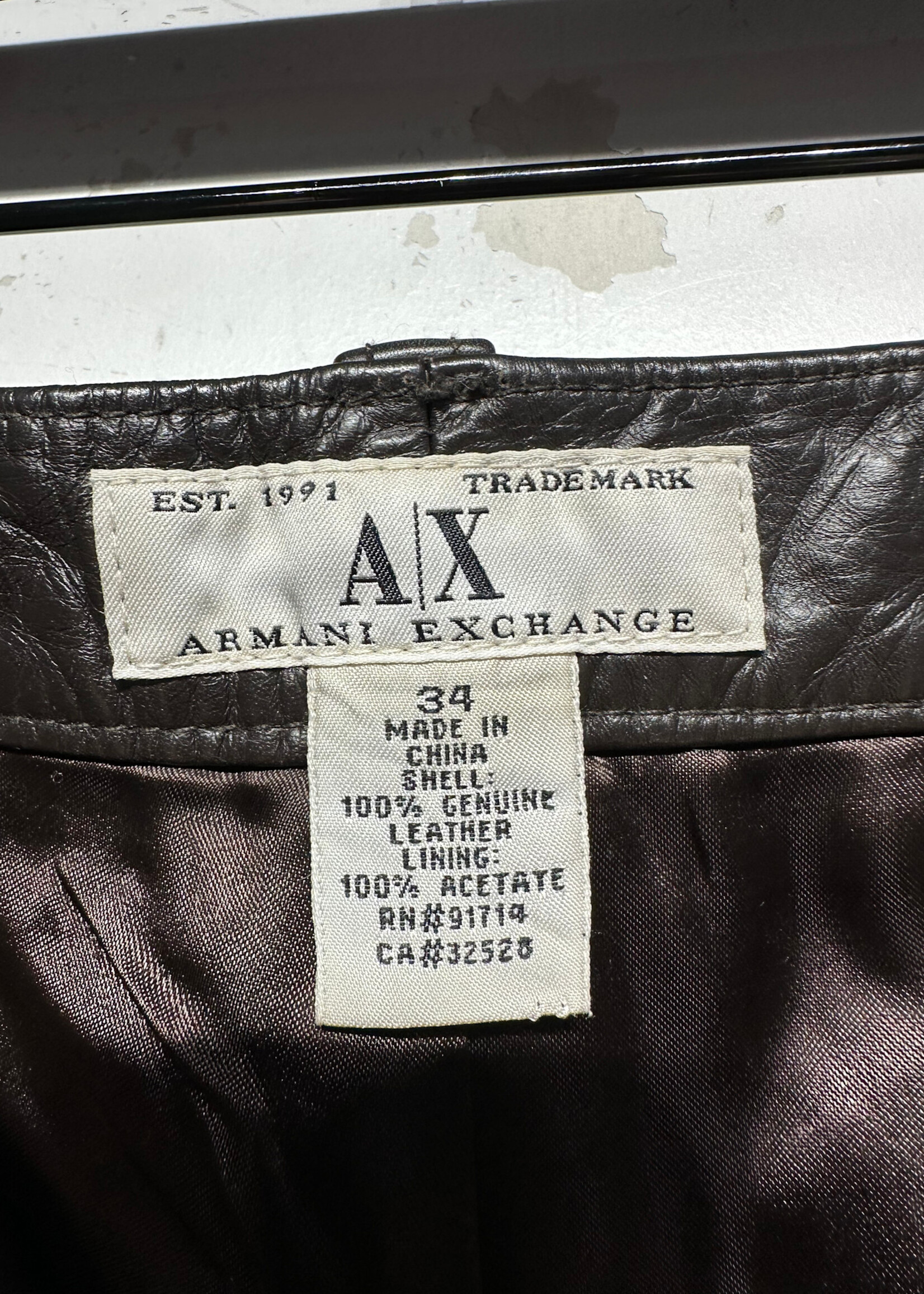 Armani 00s Brown Leather Pants masc 34