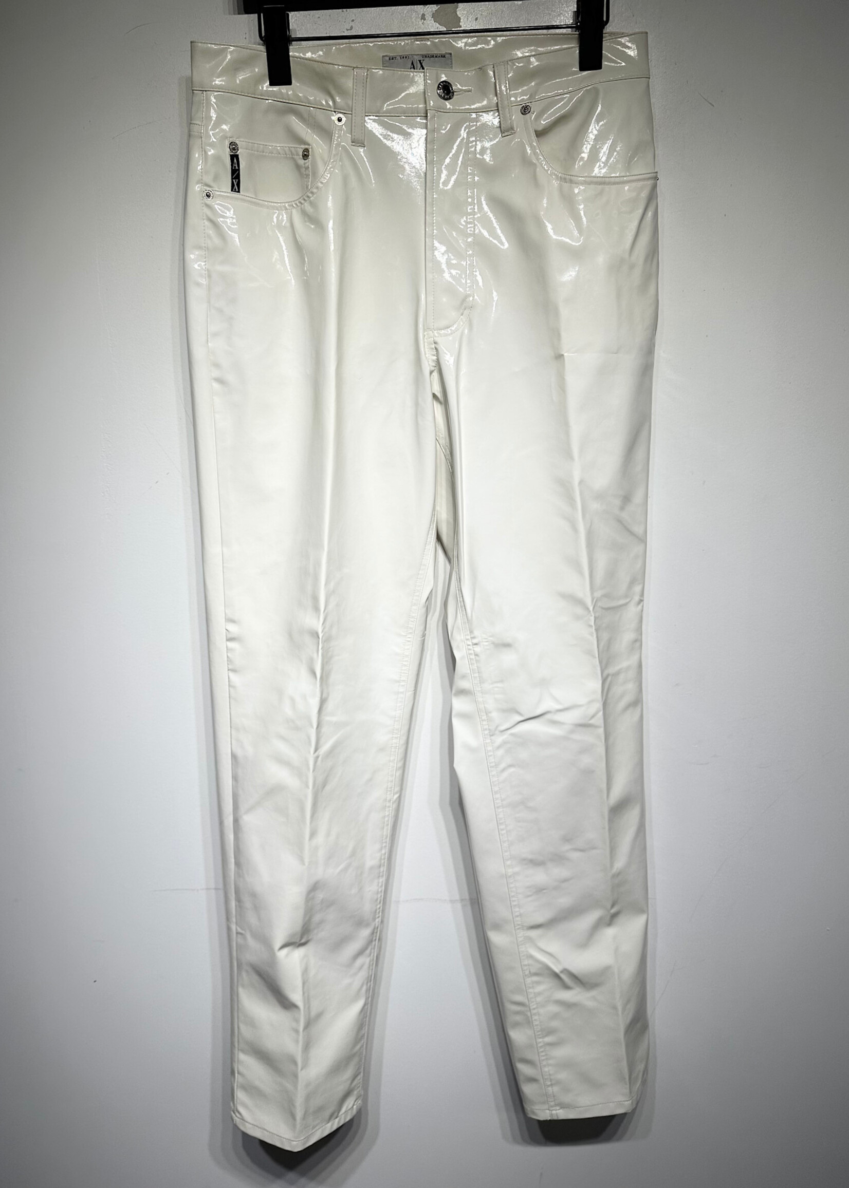 Armani White Vinyl Pants Masc 32