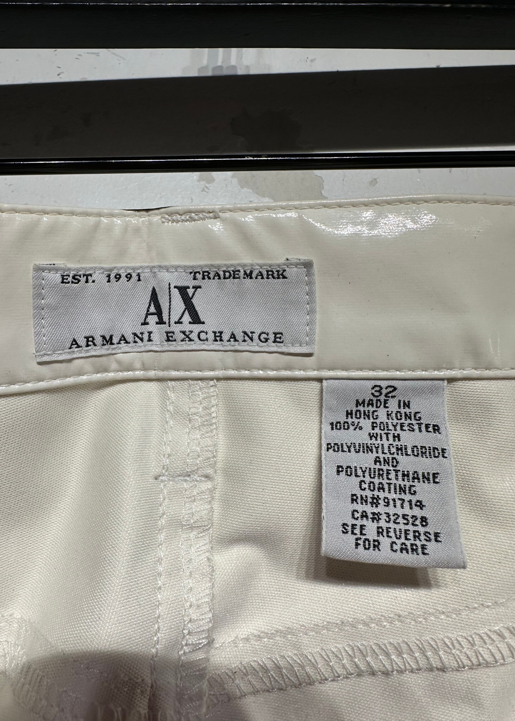 Armani White Vinyl Pants Masc 32