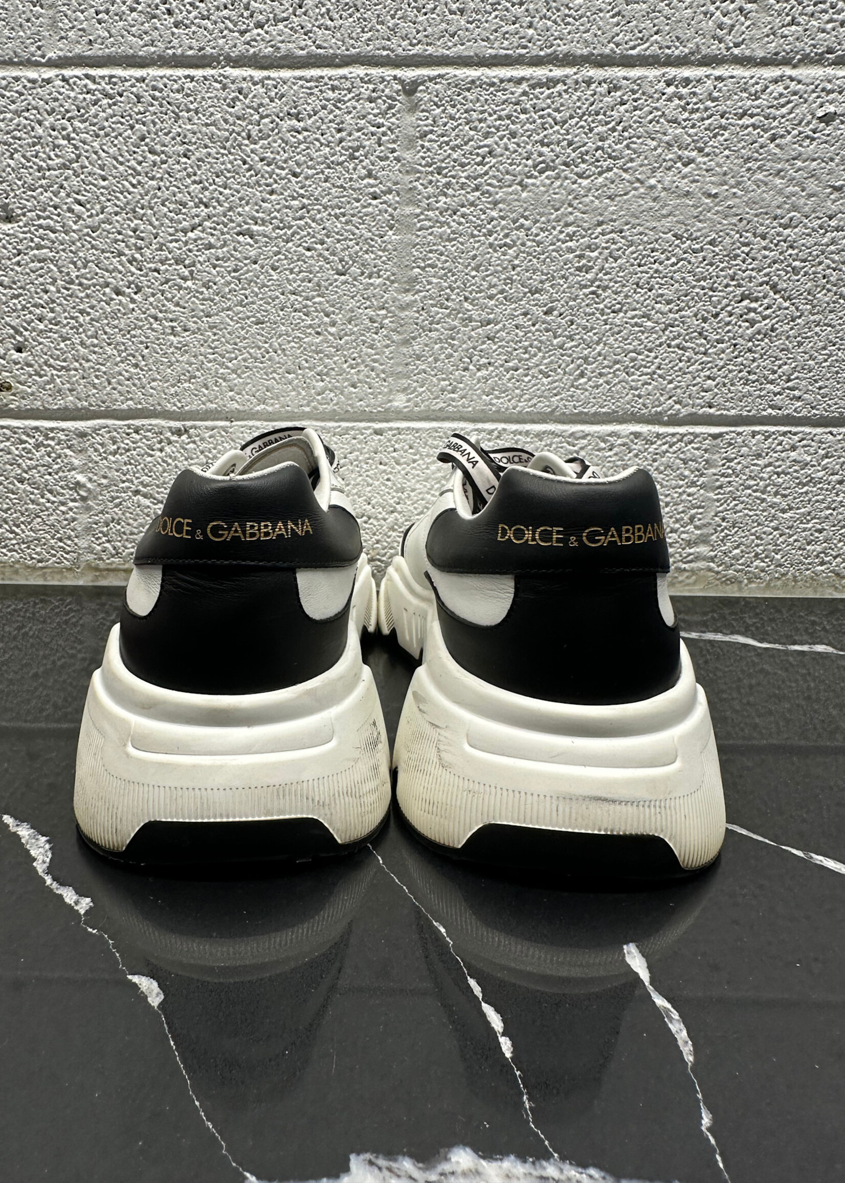 D&G Daymaster White Leather Sneaker Masc 9.5