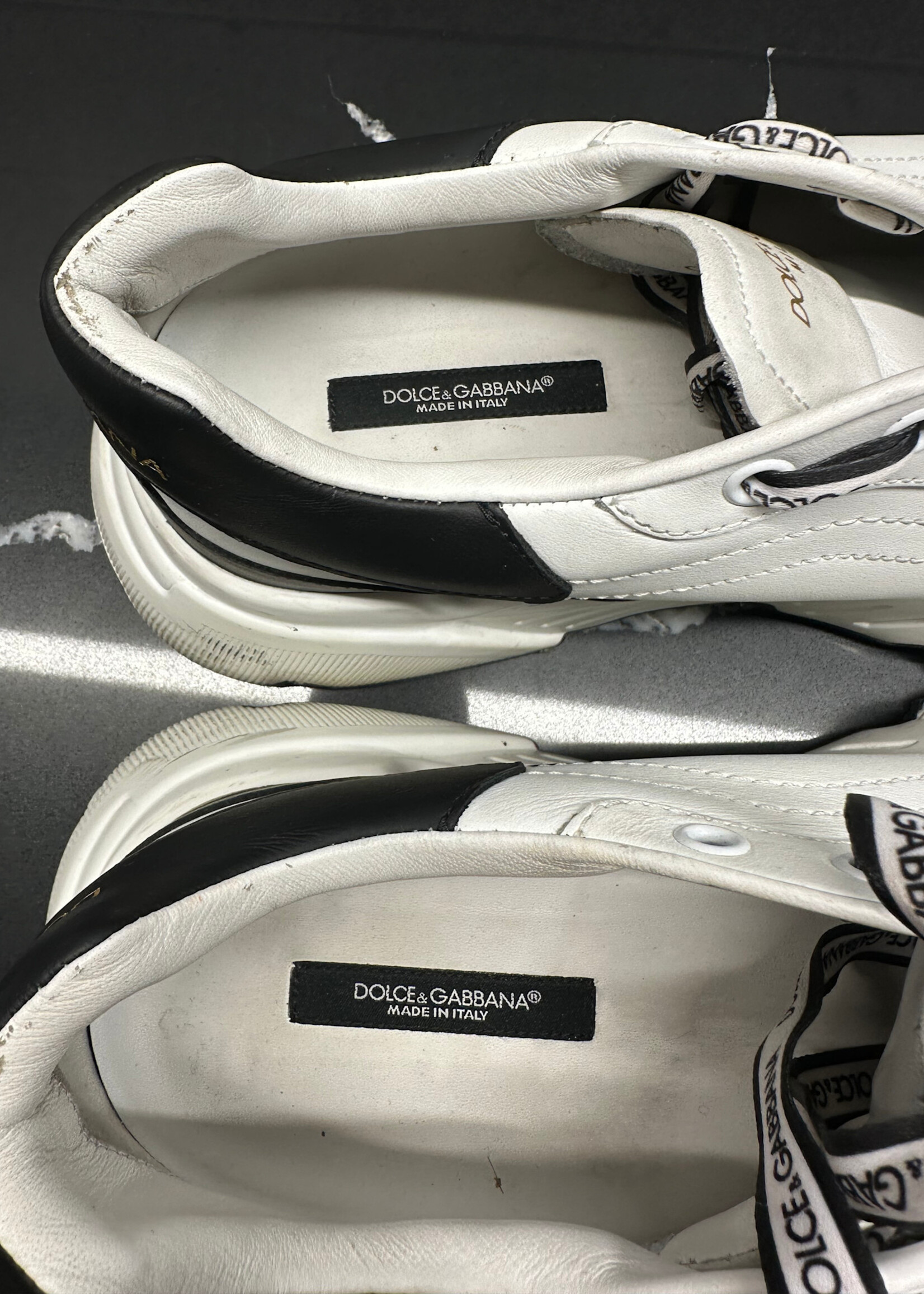 D&G Daymaster White Leather Sneaker Masc 9.5