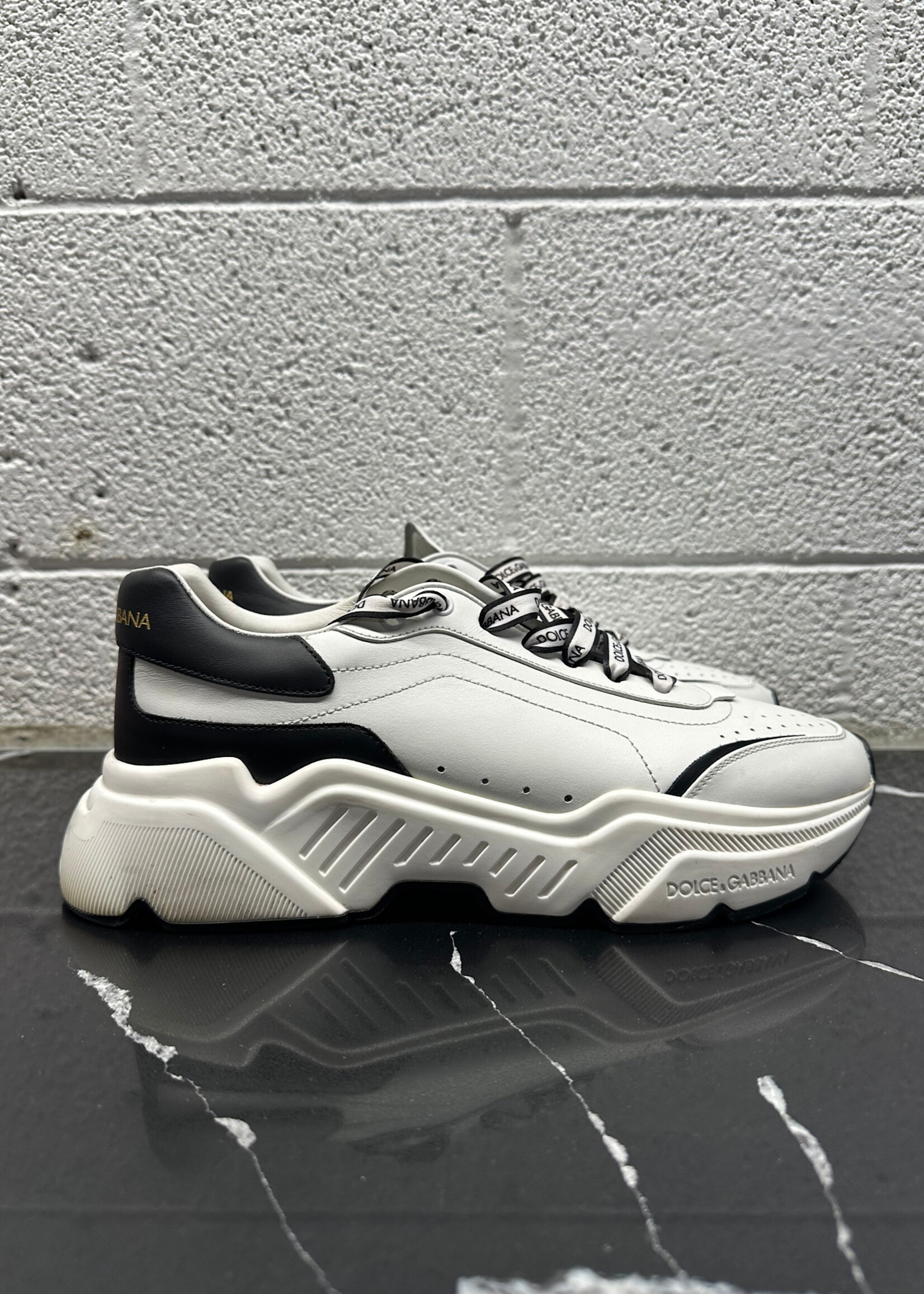 D&G Daymaster White Leather Sneaker Masc 9.5