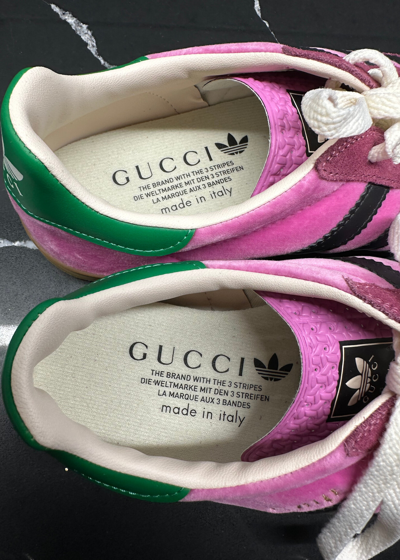 Gucci x Adidas Gazelle Pink Fem 6.5