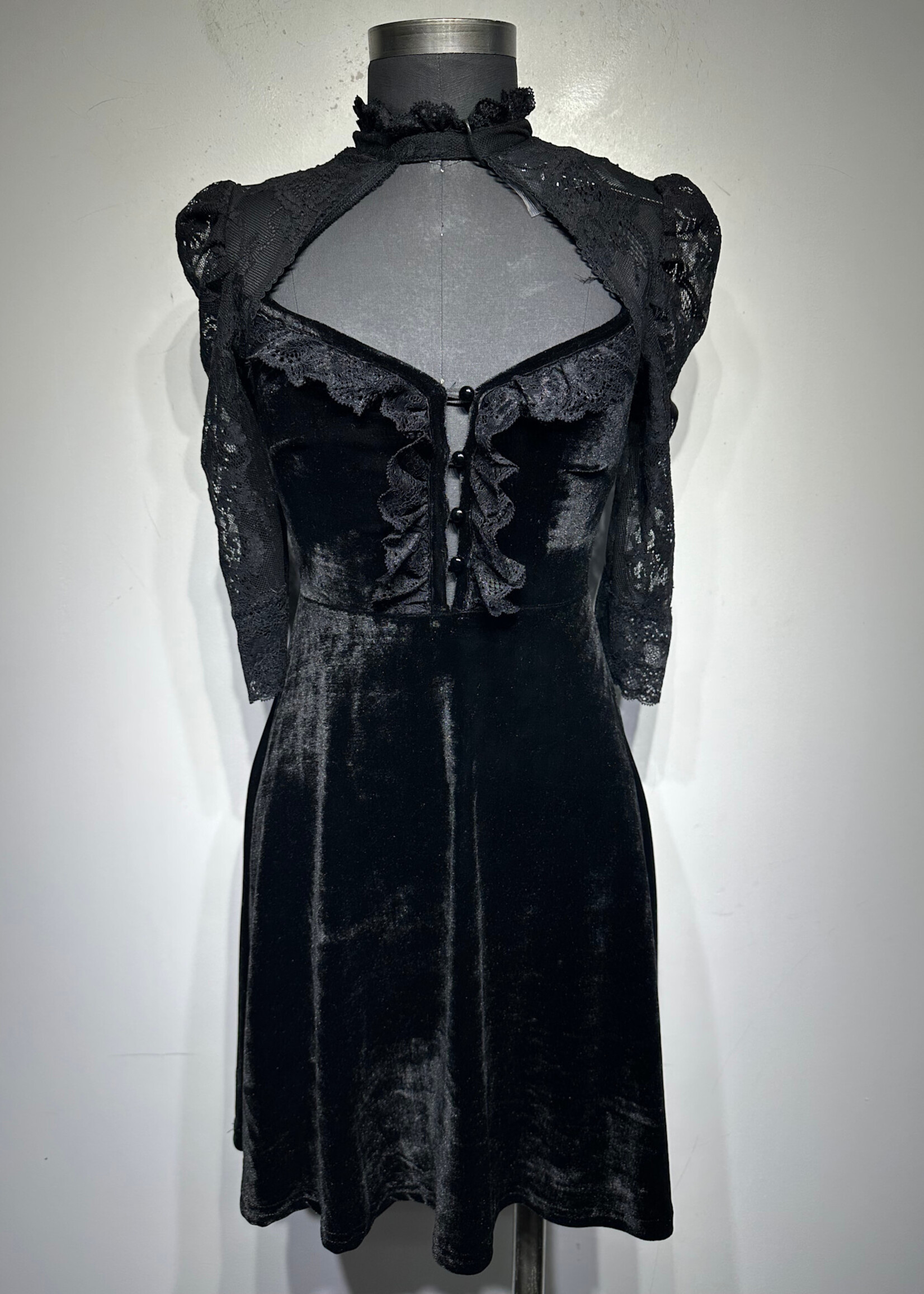 Killstar NWT Black Front Cutout LS Dress XS