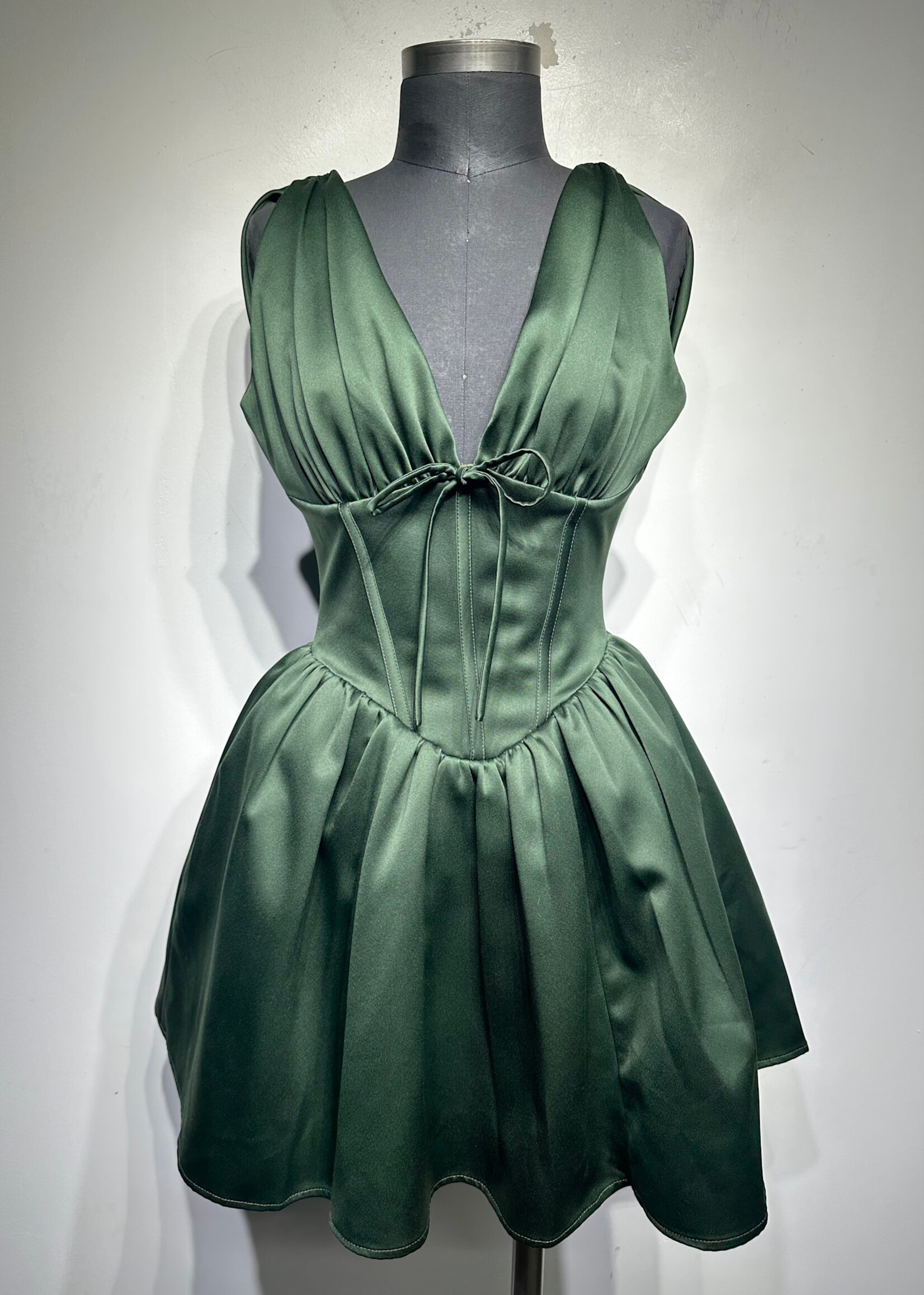 House Of CB Green Princess Mini Dress XS Fem