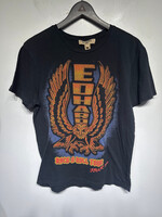 Ed Hardy Orange Black Eagle Rhinestone Tee M
