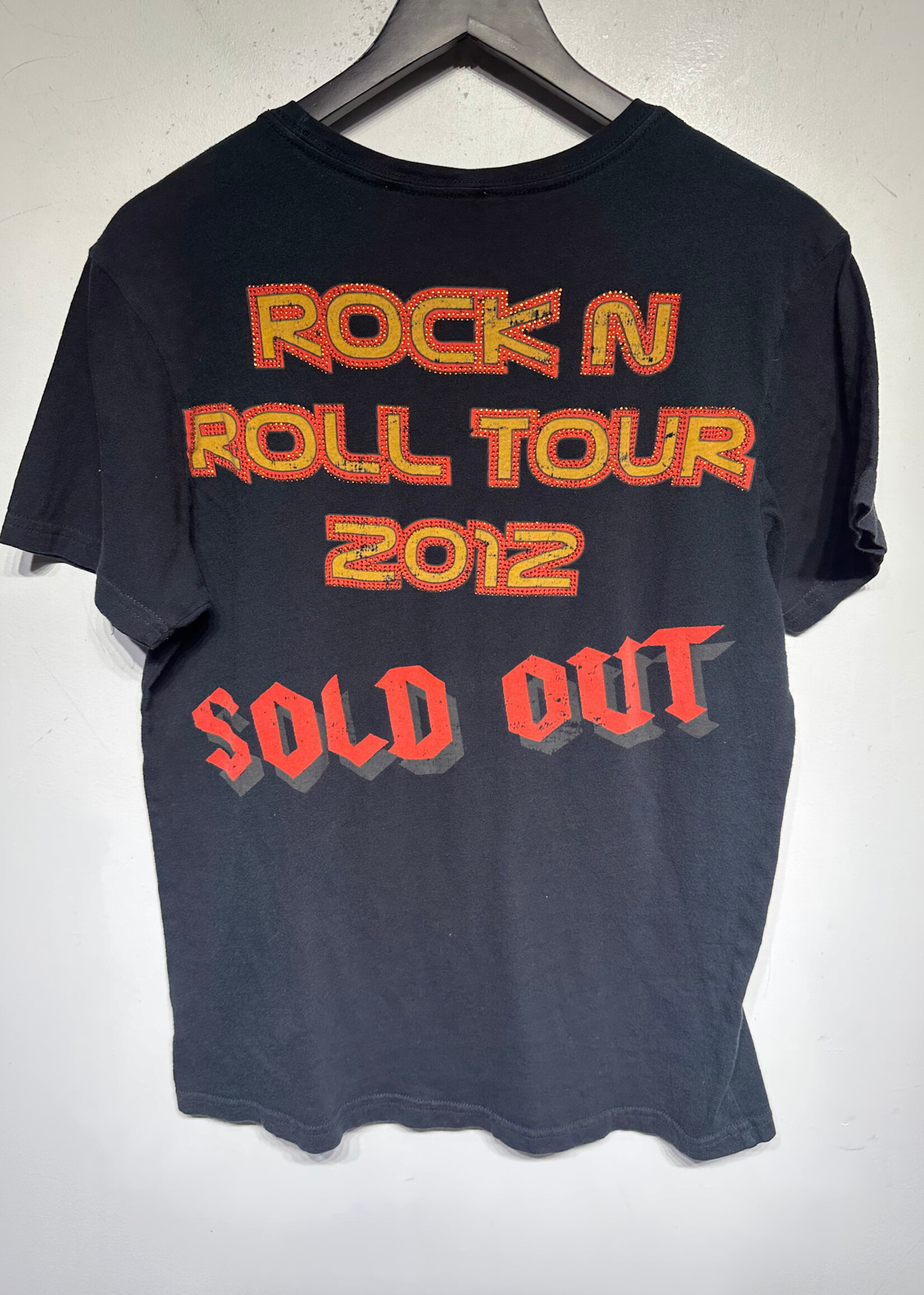 Ed Hardy Orange Black Eagle Rhinestone Tee M