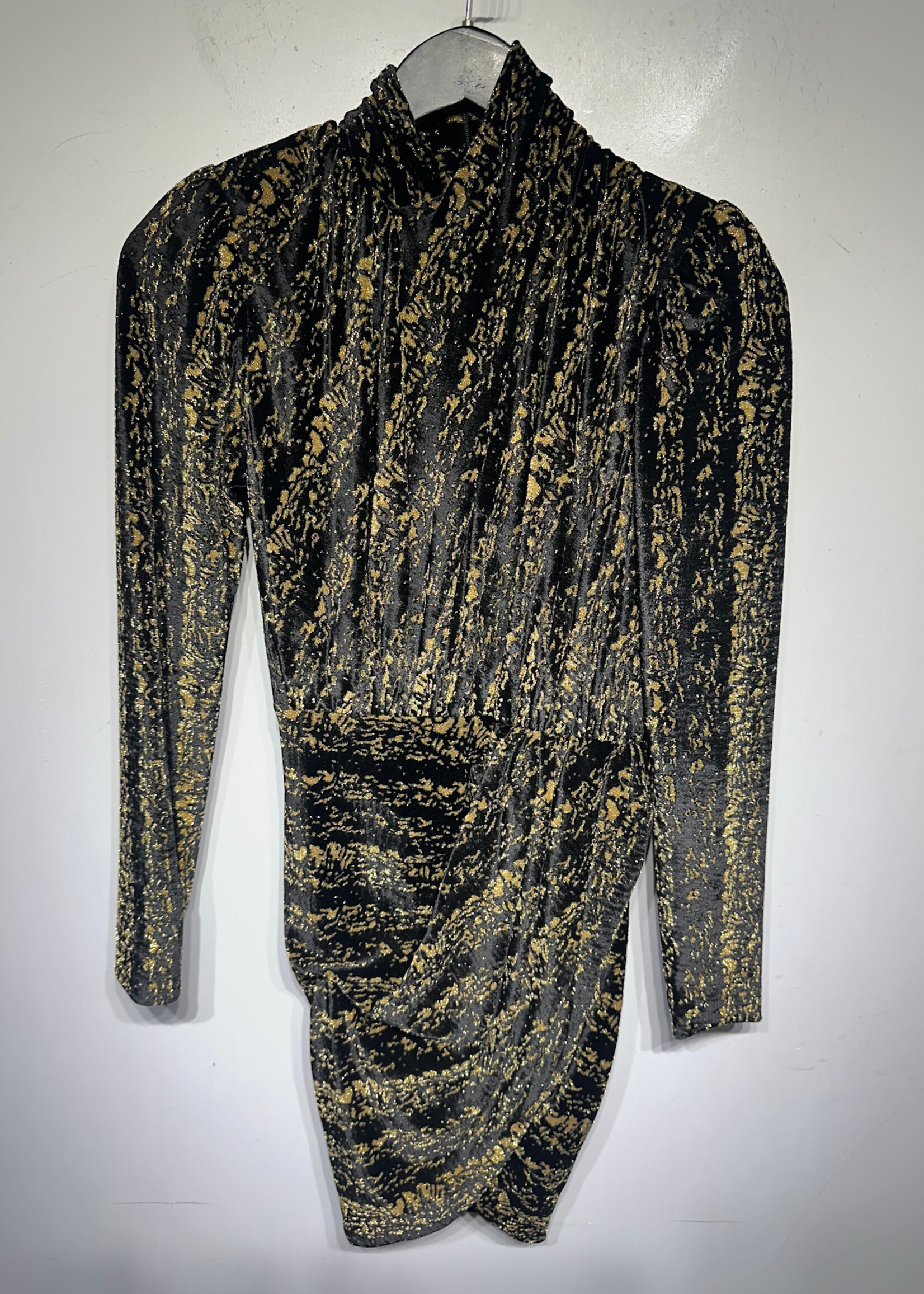 Balenciaga FW18 Draped Velvet Mini Dress 36/S