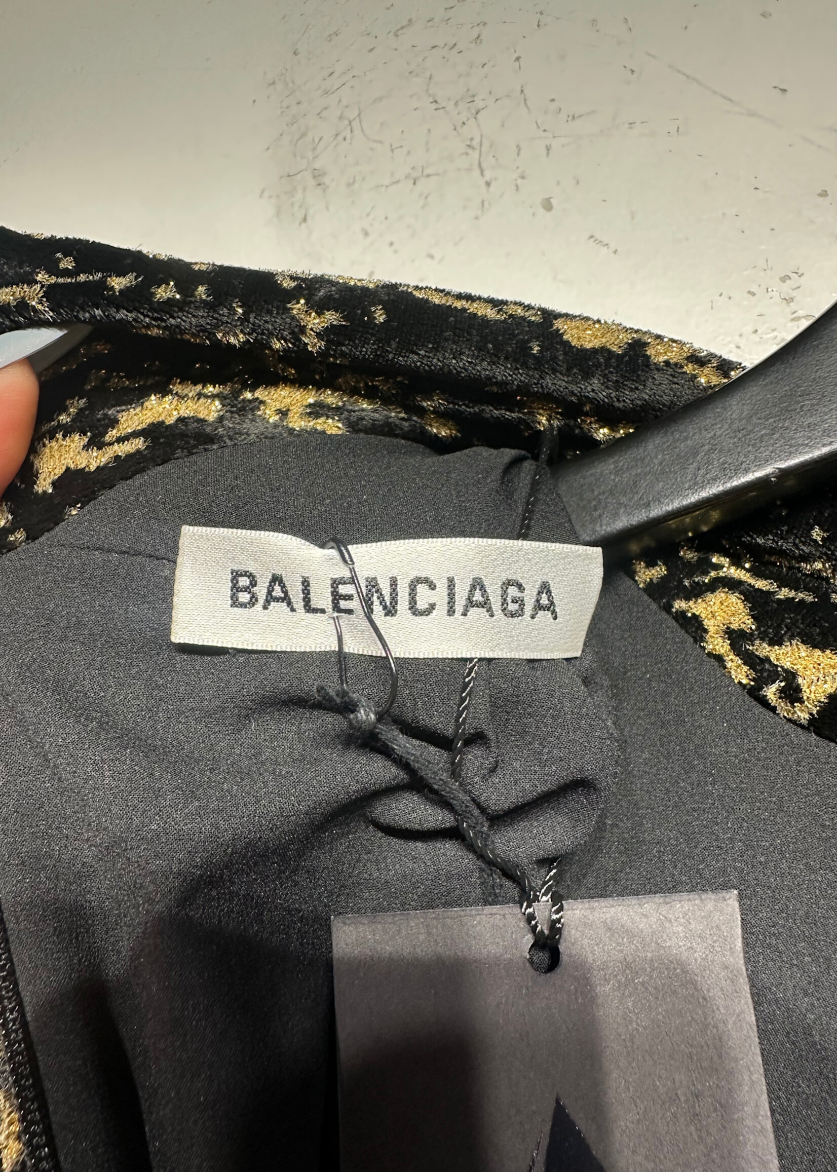 Balenciaga FW18 Draped Velvet Mini Dress 36/S