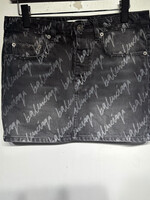 Balenciaga Charcoal Wash Logo AOP Mini Skirt 32