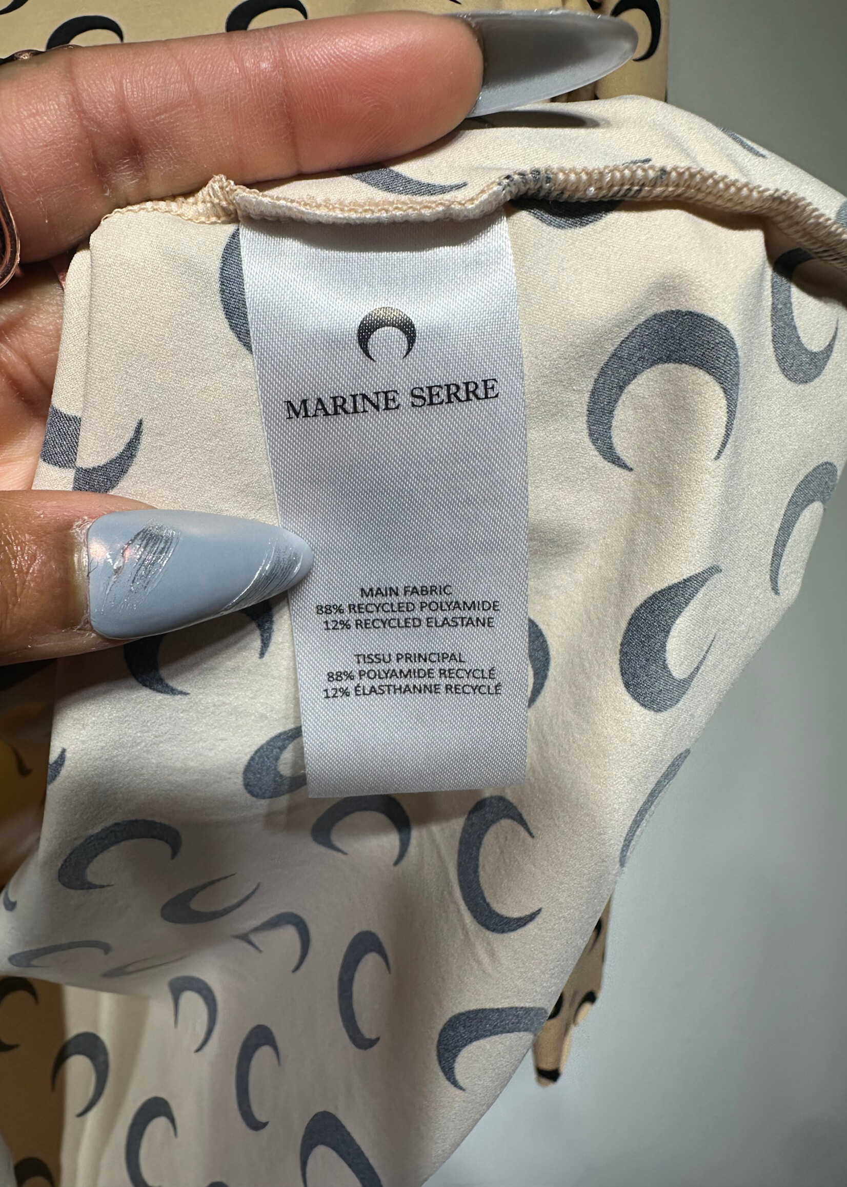 Marine Serre Beige Moon Print L/S Tee L