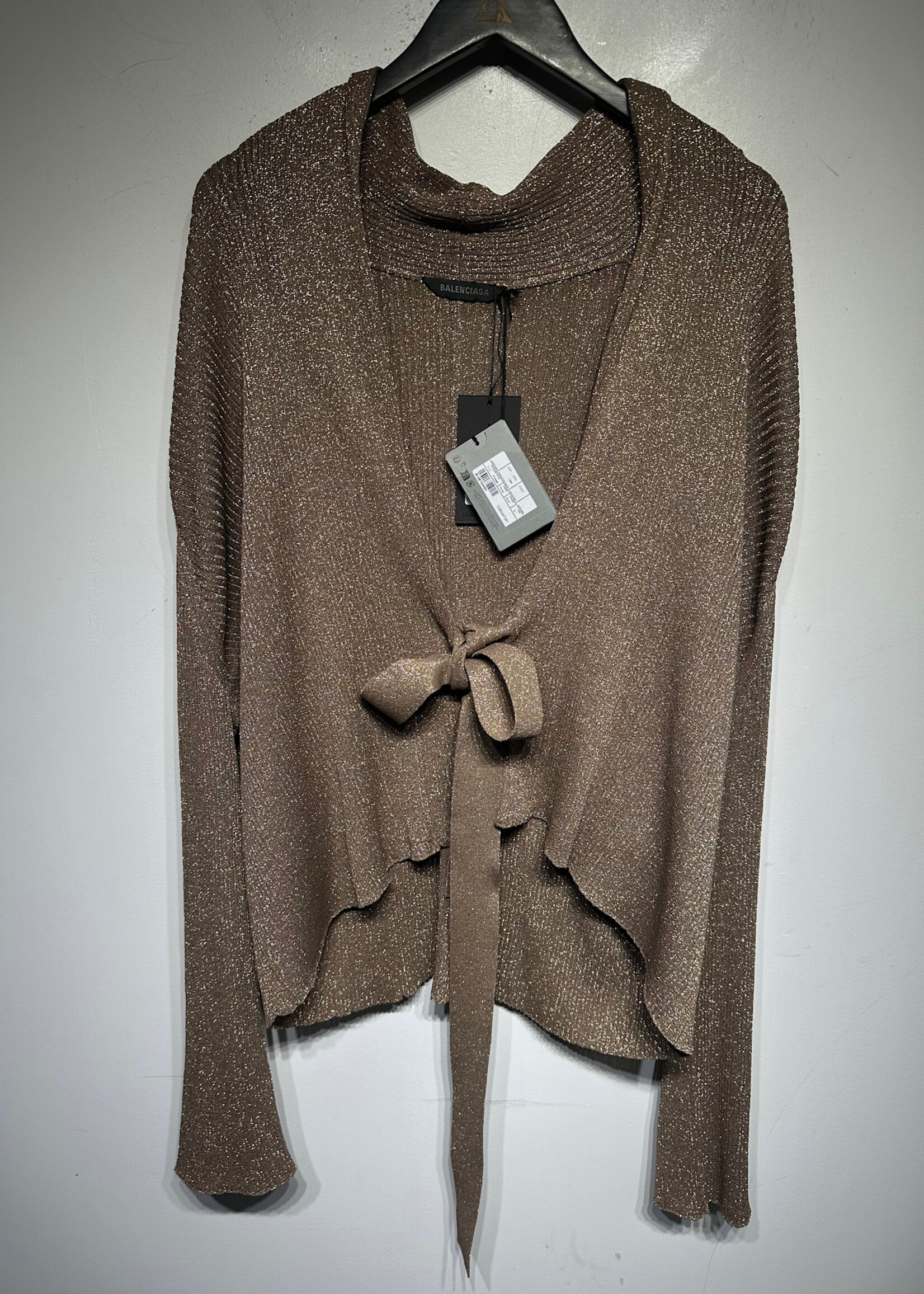 Balenciaga NWT  Wrap Lurex Ribbed Knit Cardigan  32