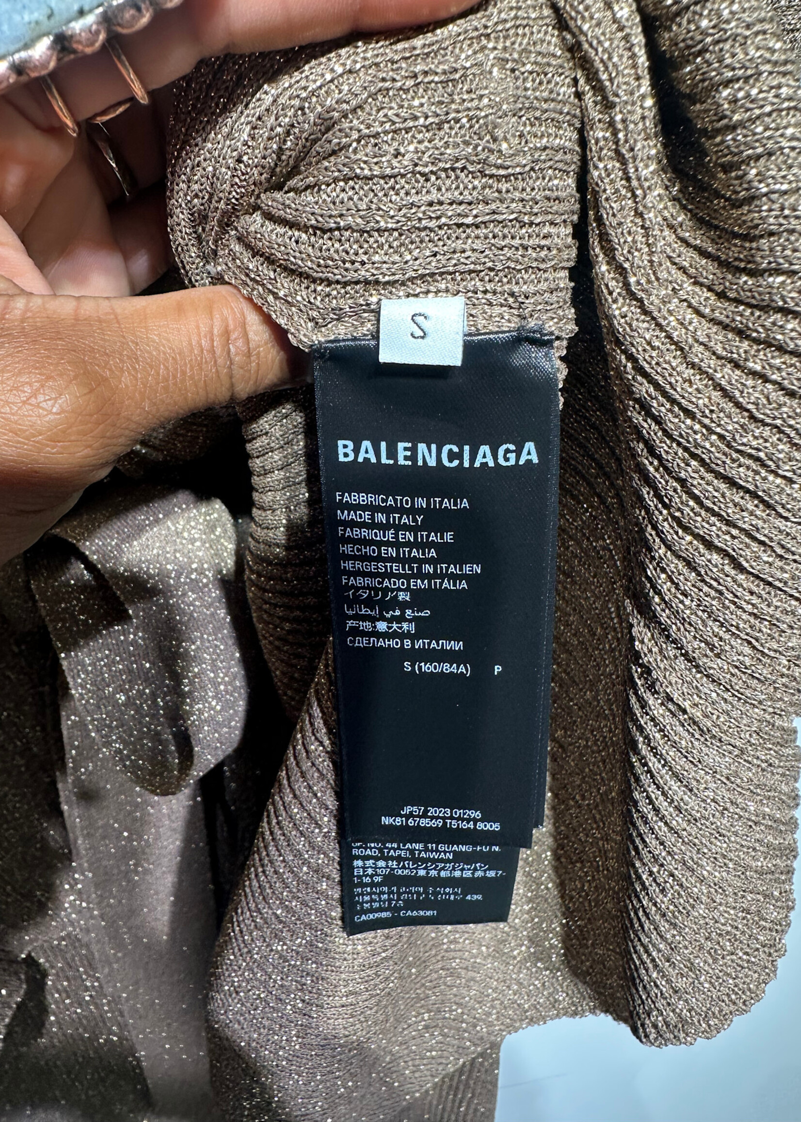 Balenciaga NWT  Wrap Lurex Ribbed Knit Cardigan  32