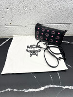 MCM Black Pink Monogram Mini Bag w/ strap OS