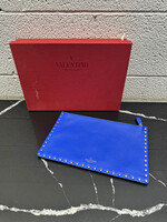 Valentino Cobalt Blue Studded Clutch OS