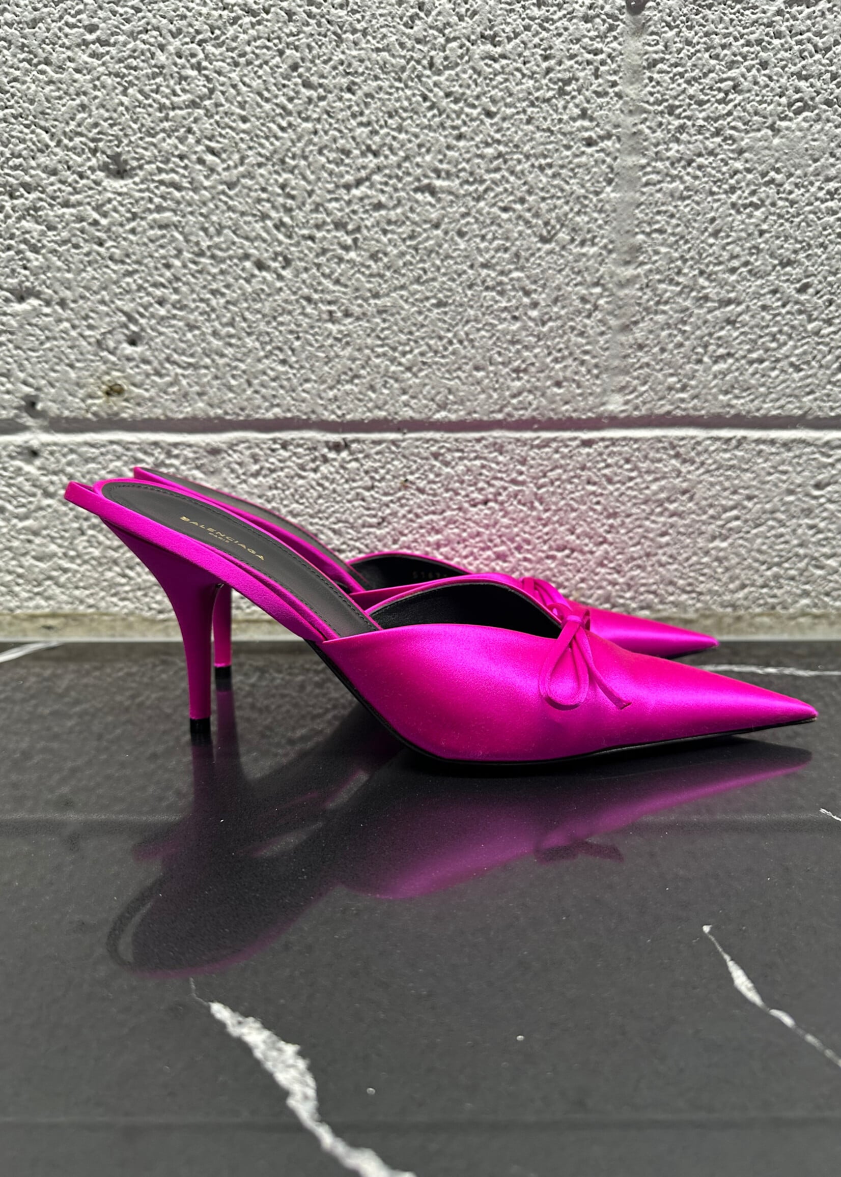 Balenciaga Pink Knife Bow Pumps 38/7.5